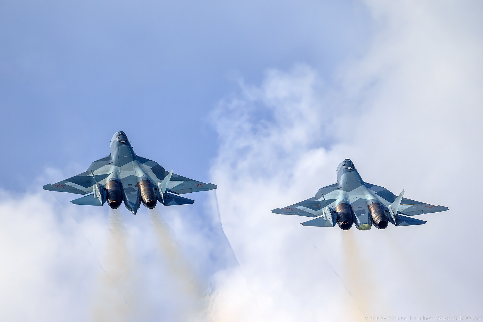 Russian Air Force Sukhoi Su 57 Warplanes 2048x1366