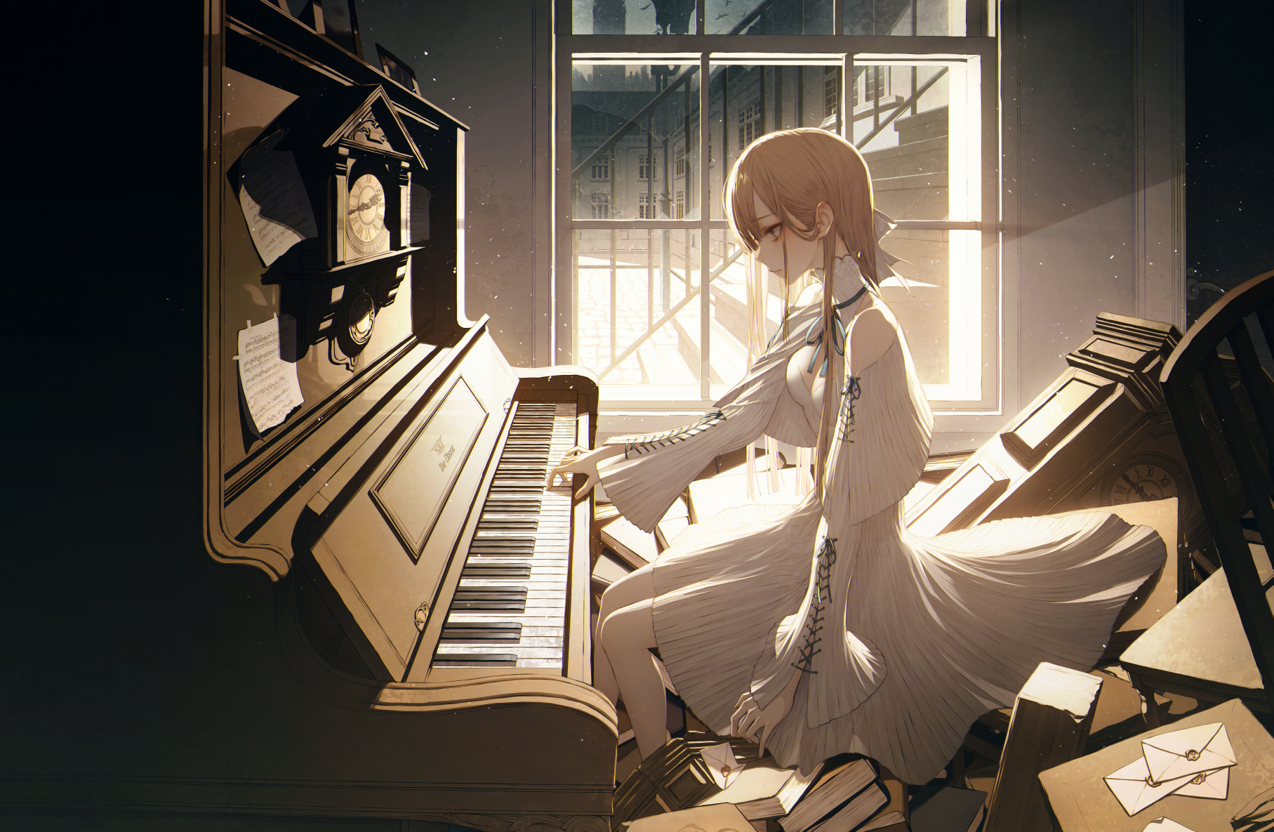 Download Music Anime Grand Piano Wallpaper | Wallpapers.com
