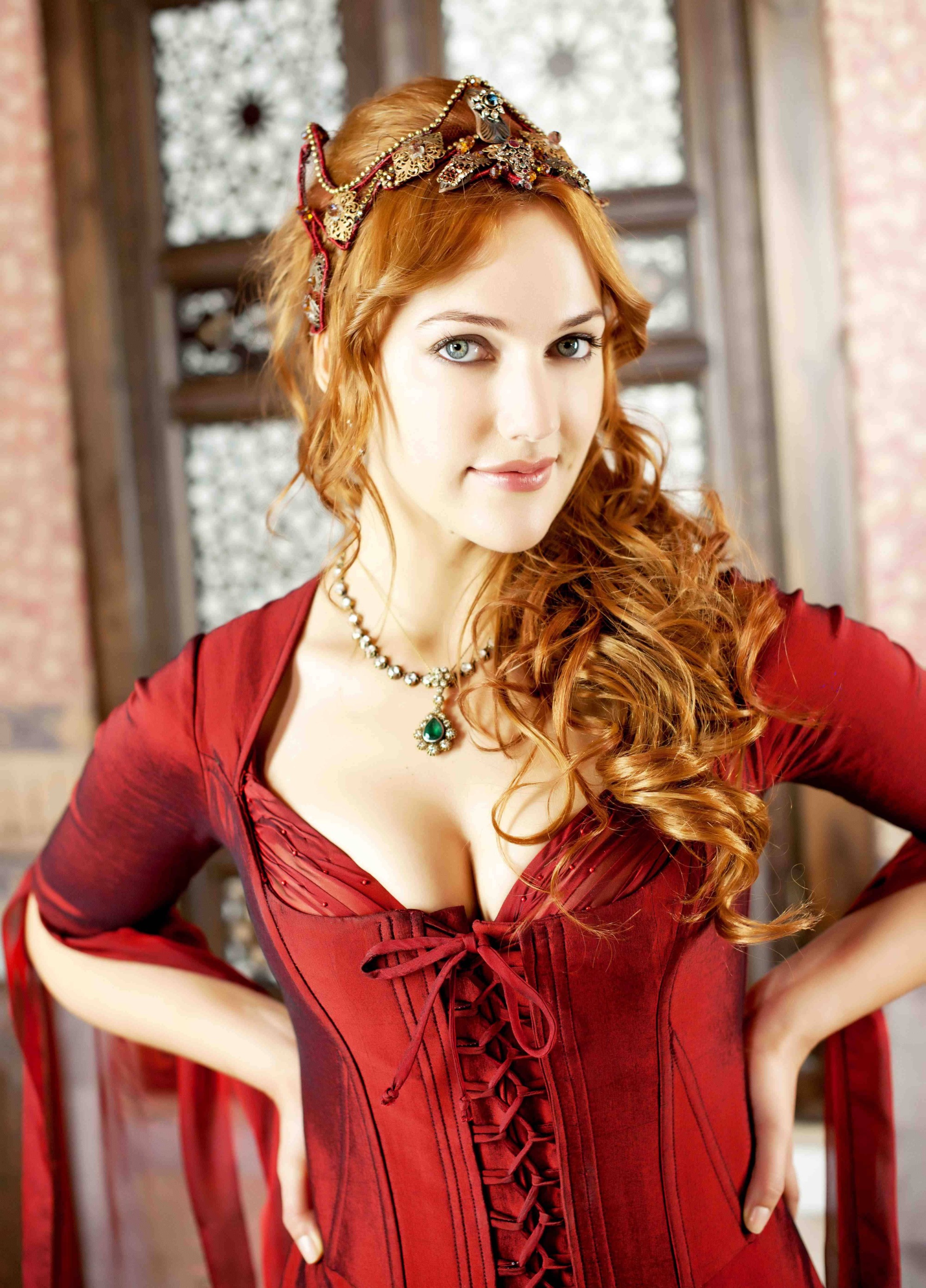 Turkish Turkish Actress Redhead Red Dress 2000x2781