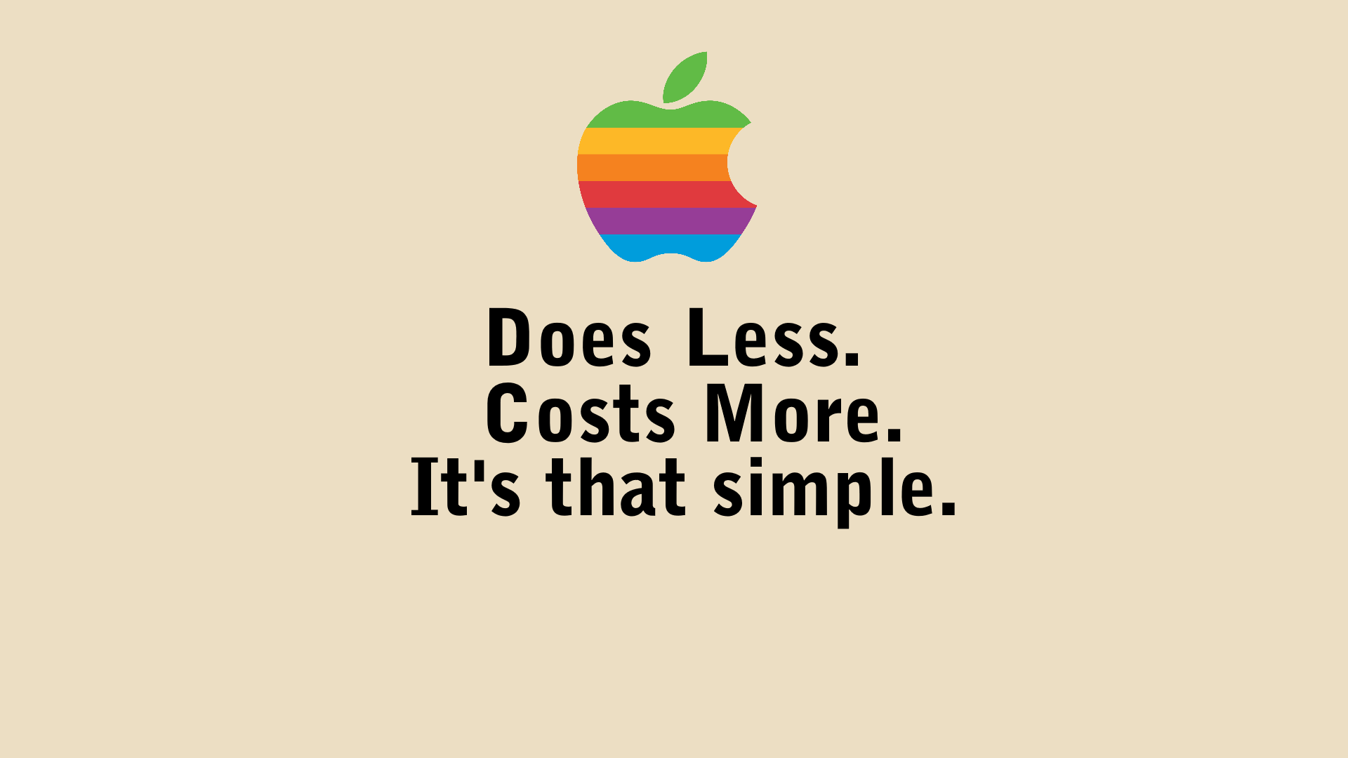 Apple Inc Logo Computer Imac Colorful Text Humor Beige Beige Background Spectrum Typography 1920x1080