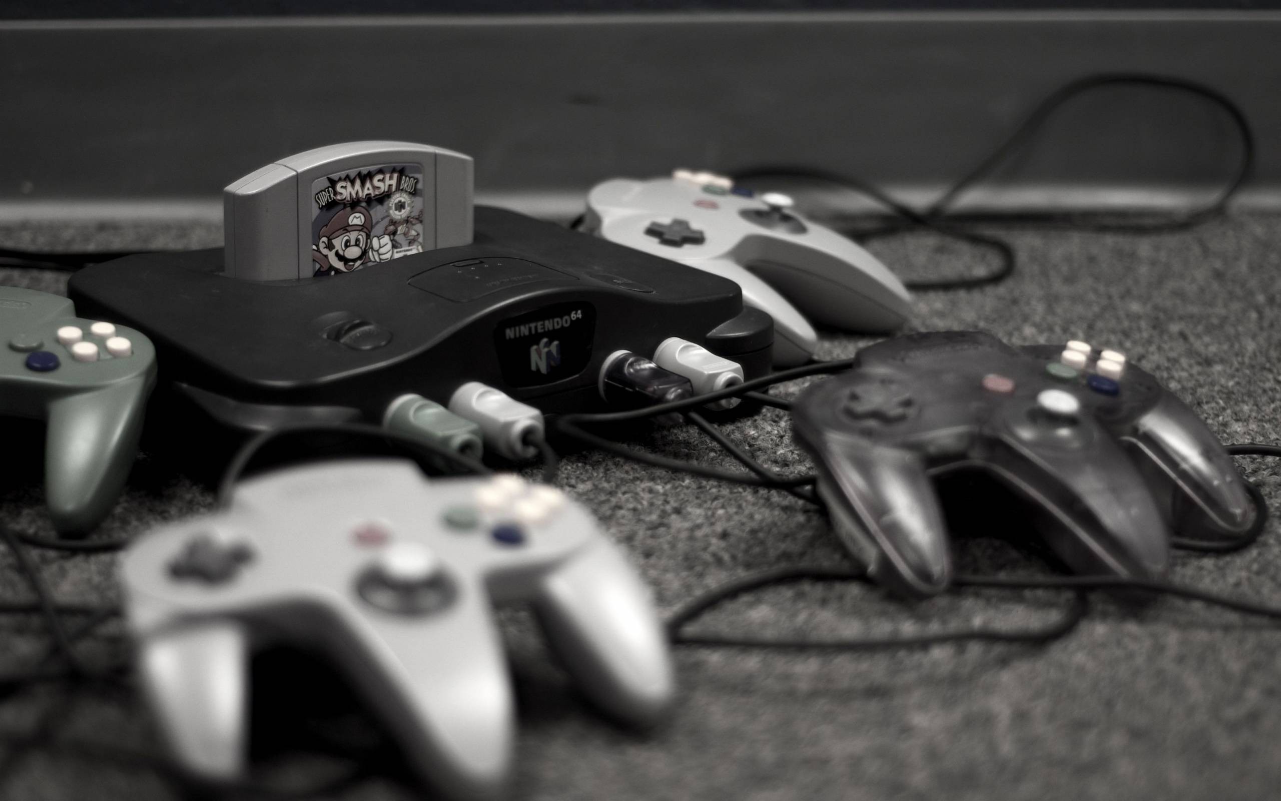 Monochrome Super Smash Brothers Controllers 2560x1600