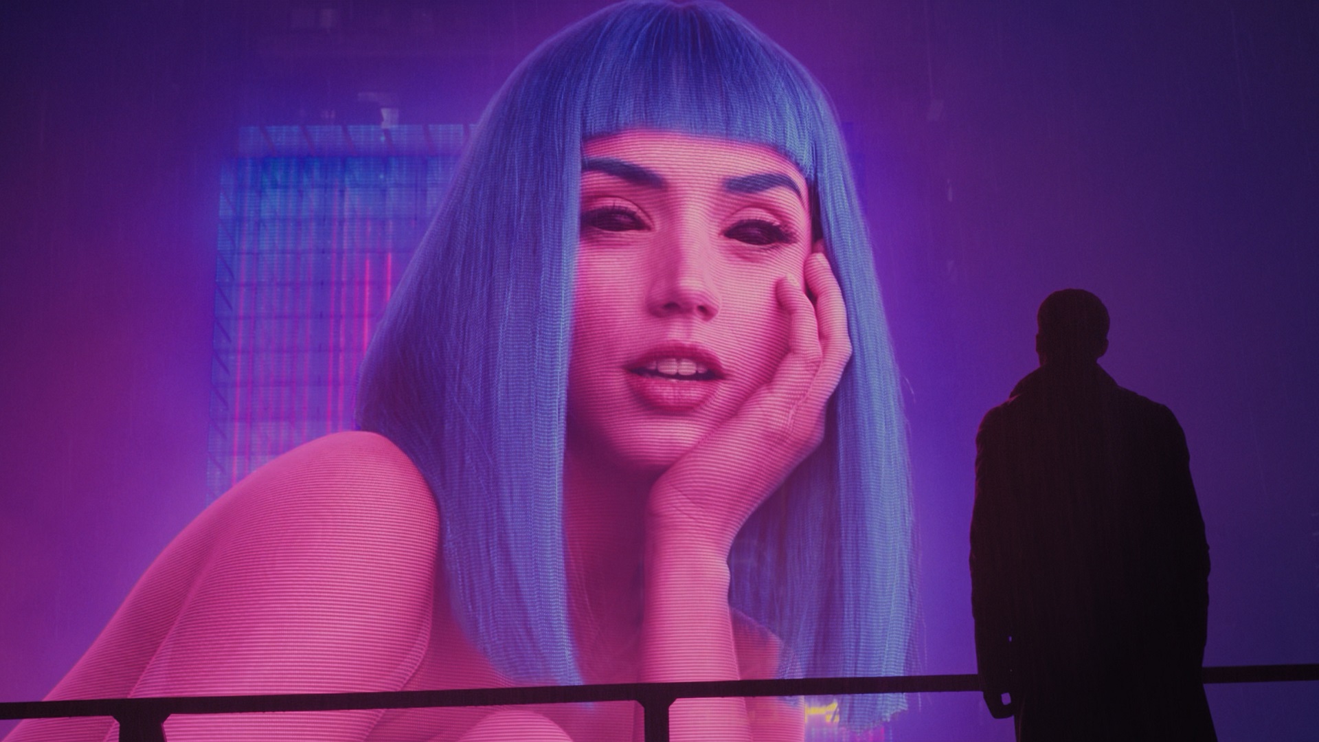 Blade Runner 2049 Blade Runner Ryan Gosling Movies Joi Women Blue Hair Ana De Armas 1920x1080