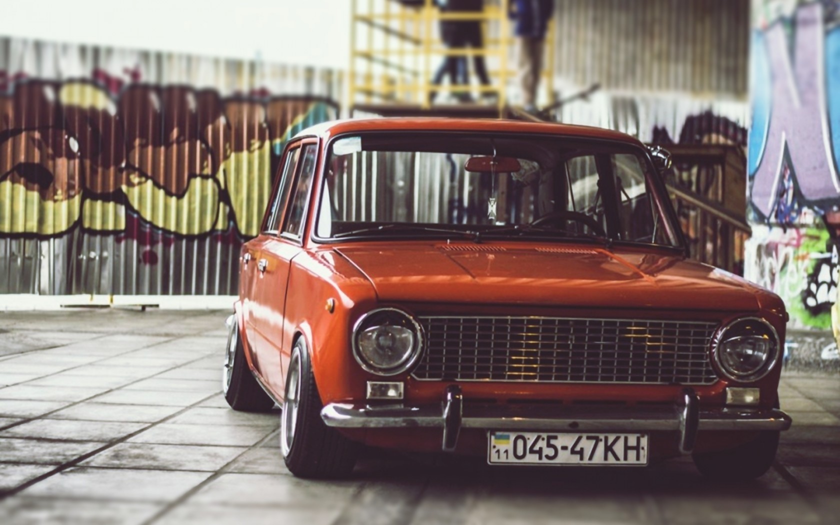 Car Old Car Russian Cars LADA VAZ Lada 2101 VAZ 2101 Low Stance Red Cars Vehicle Numbers 1680x1050