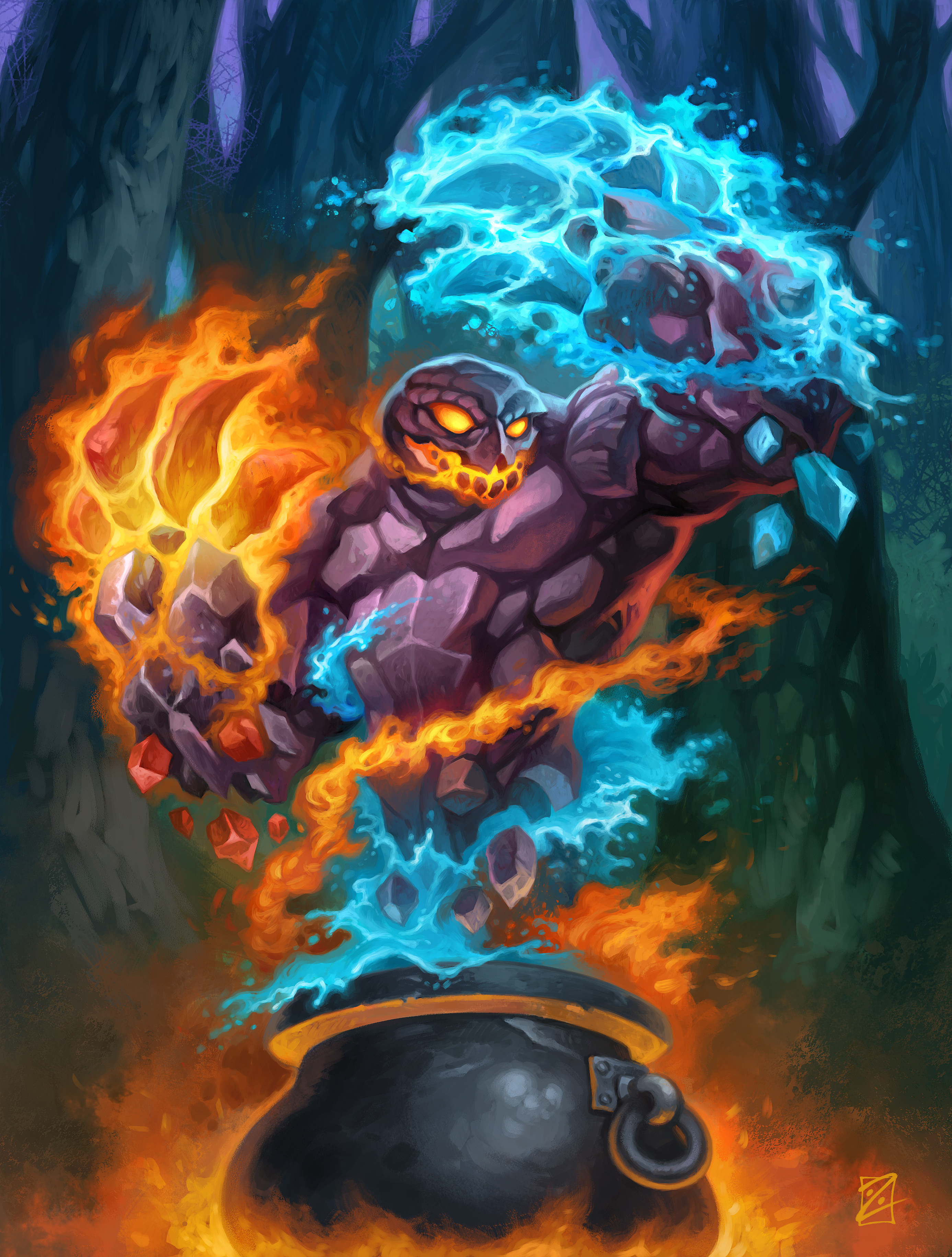 Hearthstone The Witchwood Hearthstone Heroes Of Warcraft Orange Cyan 2773x3661