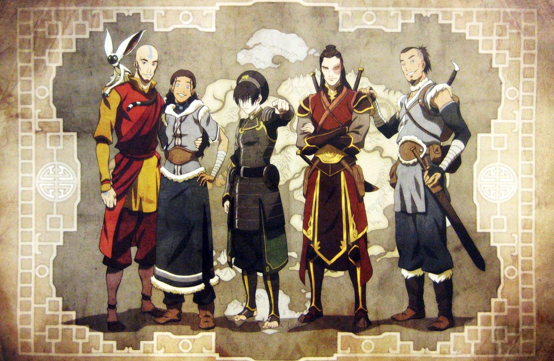 Anime Avatar The Last Airbender Aang Katara Toph Beifong Sokka 1827x1191