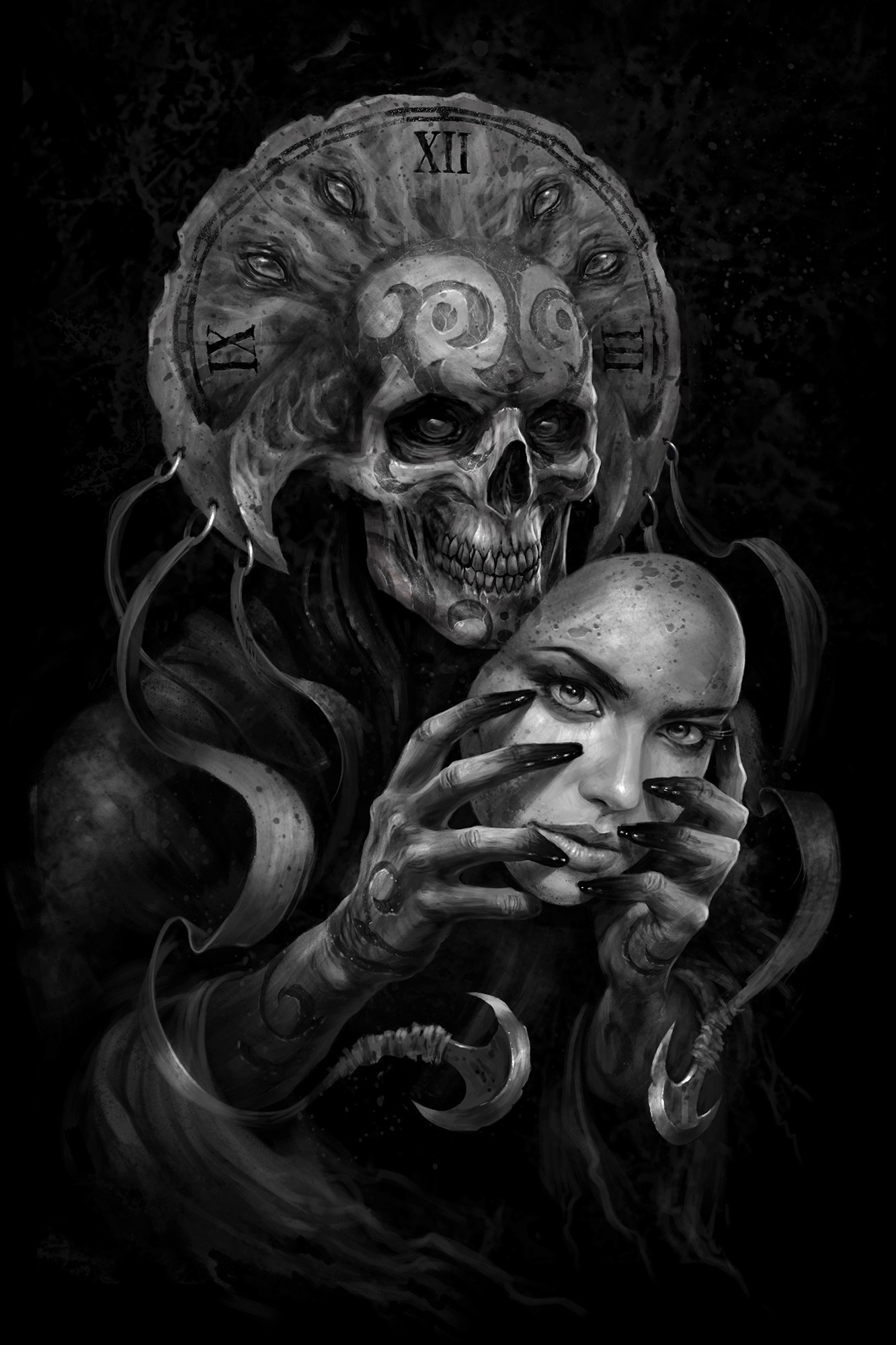 Drawing Fantasy Art Skull Skull Face Death Mask Face Mask 1333x2000