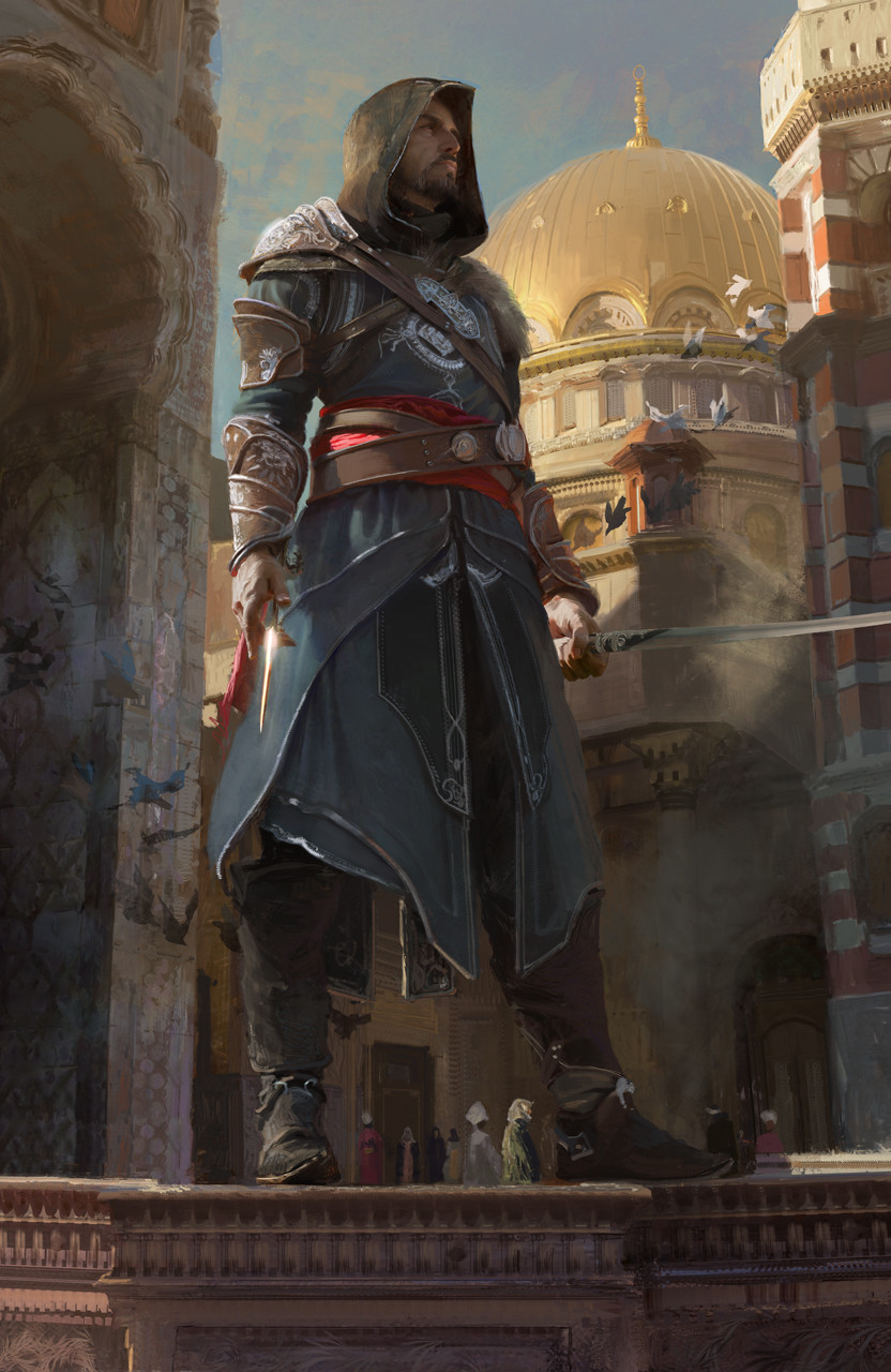 Ezio Auditore Da Firenze Assassins Creed Revelations Artwork Digital Fan Art Sword Armour 832x1280