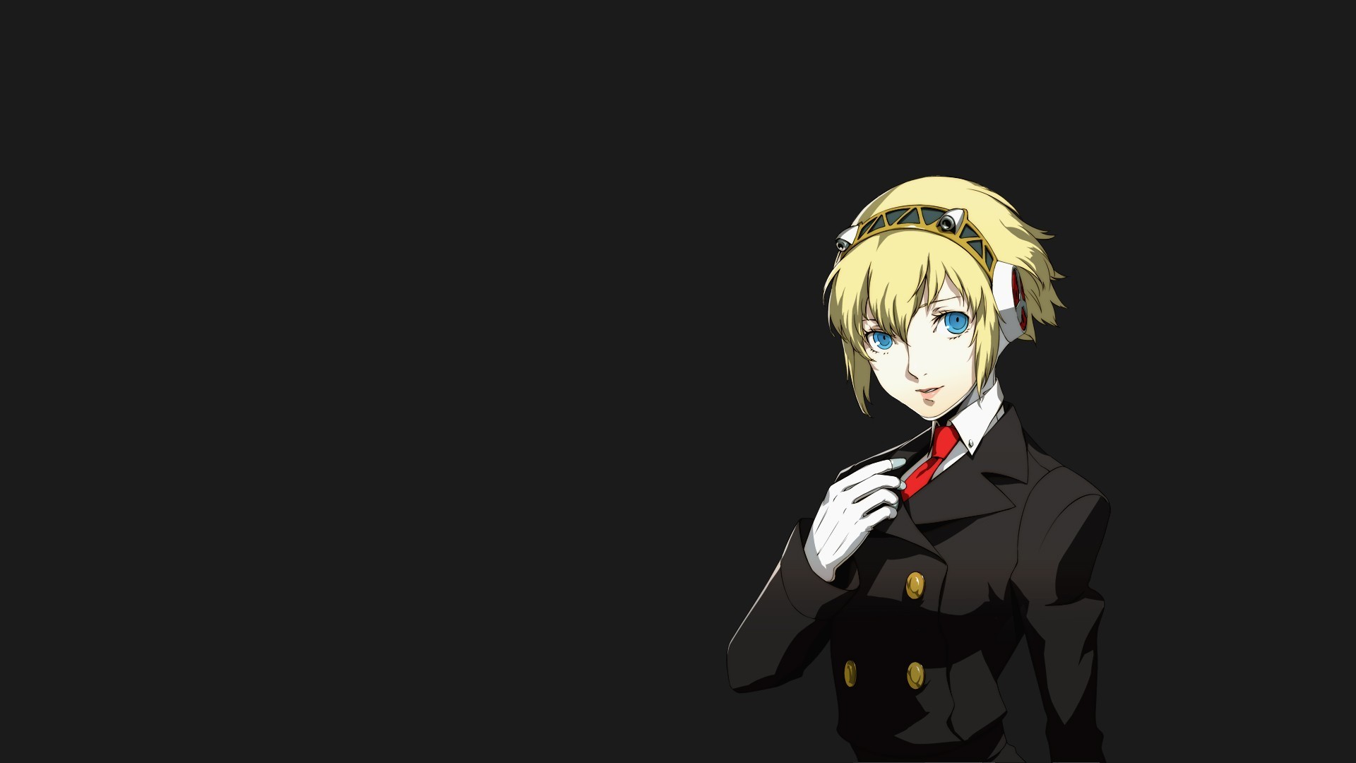 Persona Series Persona 4 Arena Aigis Simple Background Anime Tie Blonde Anime Girls Video Games Pers 1920x1080