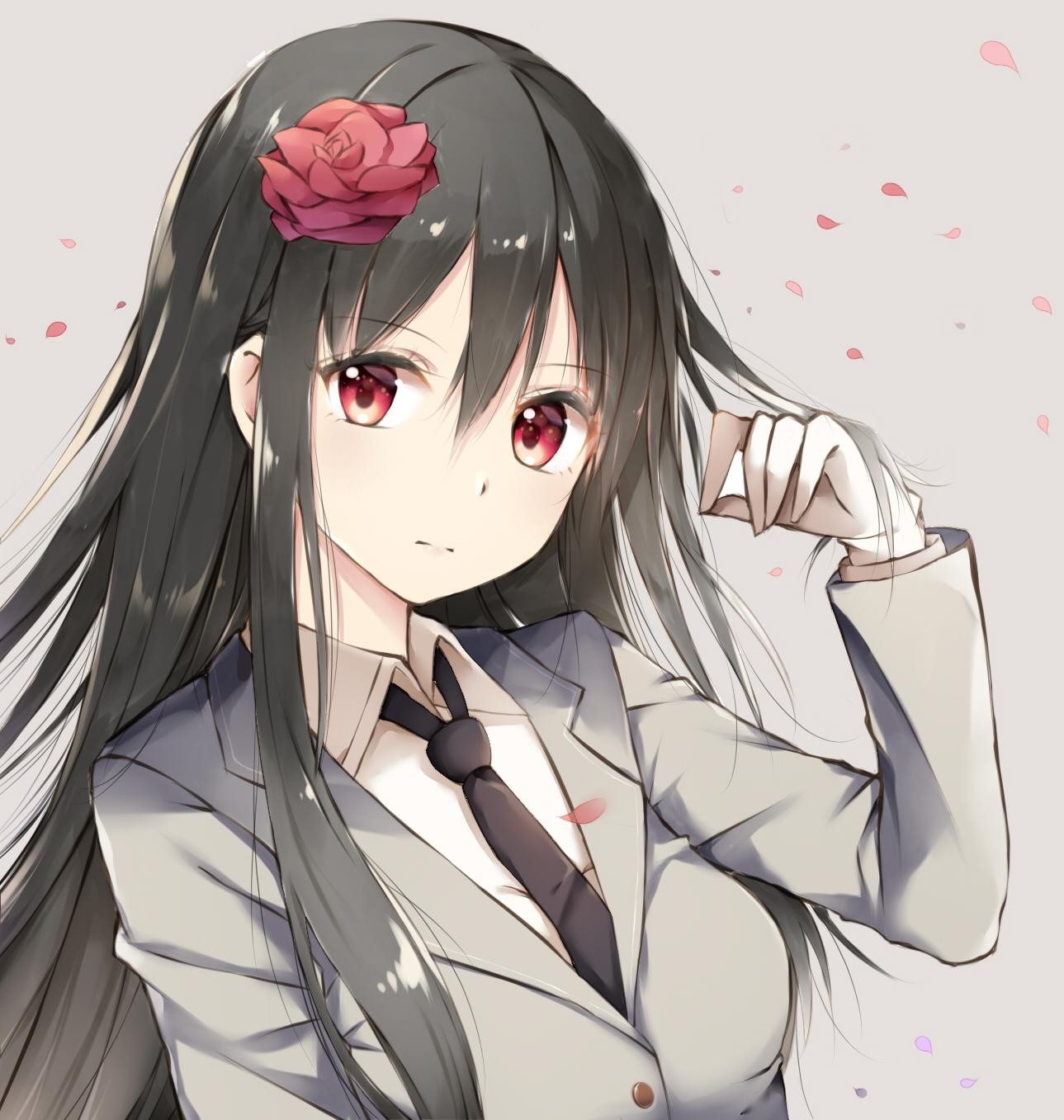 Anime Anime Girls Long Hair Red Eyes Business Suit 1289x1357
