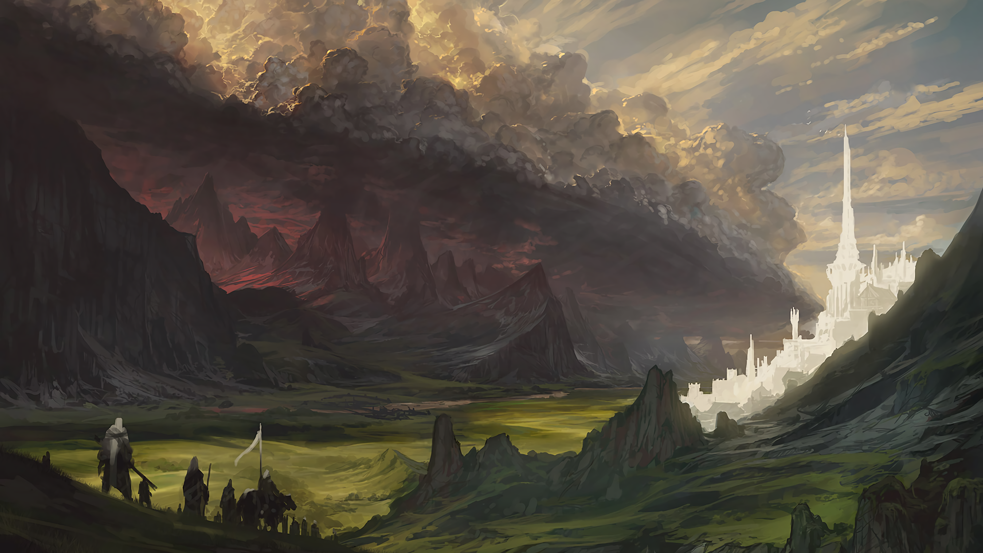 City Landscape Fantasy Art The Lord Of The Rings Minas Tirith 3200x1800