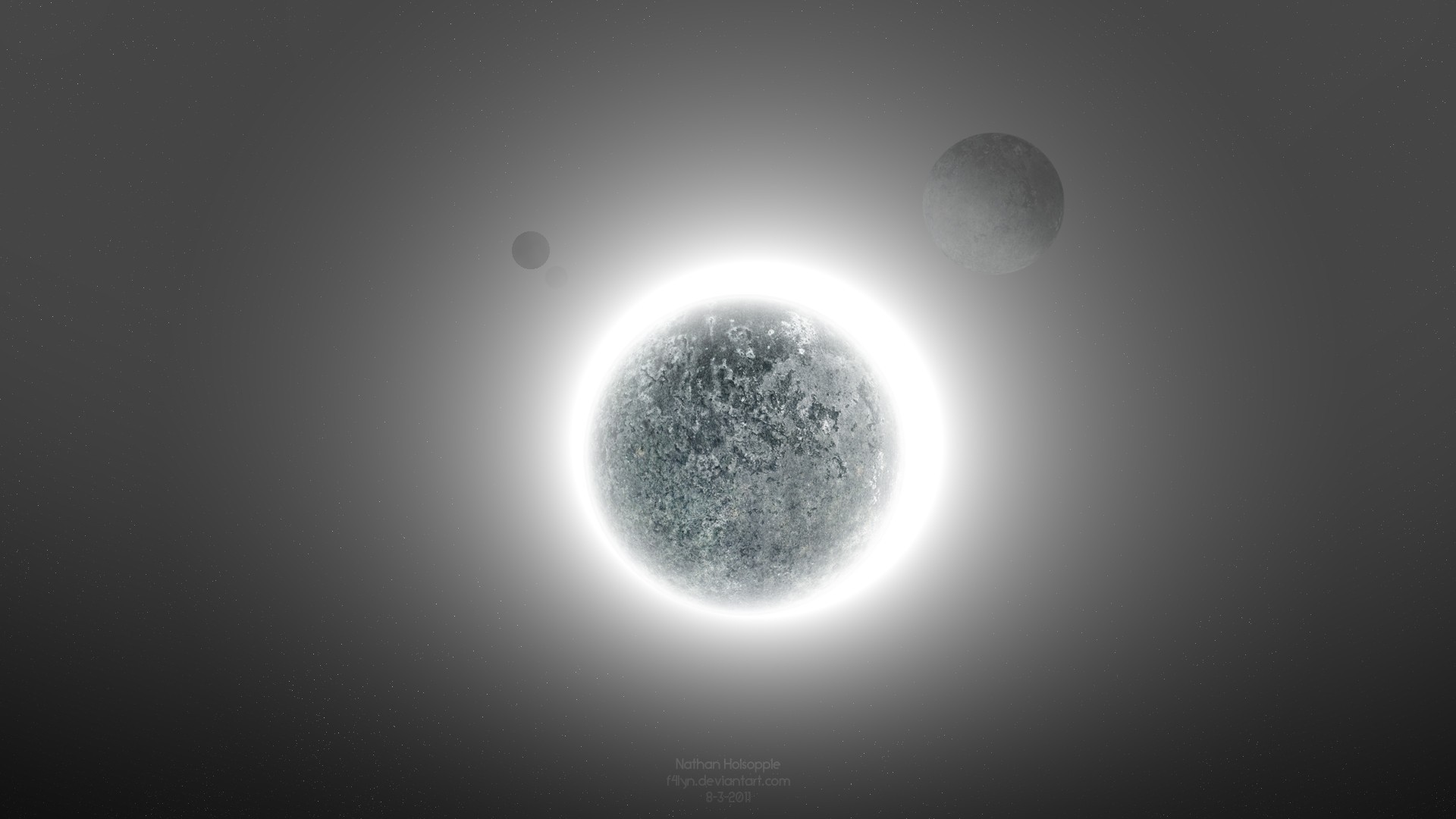 Solar Eclipse Planet Space Art Starkiteckt Glowing Digital Art 1920x1080