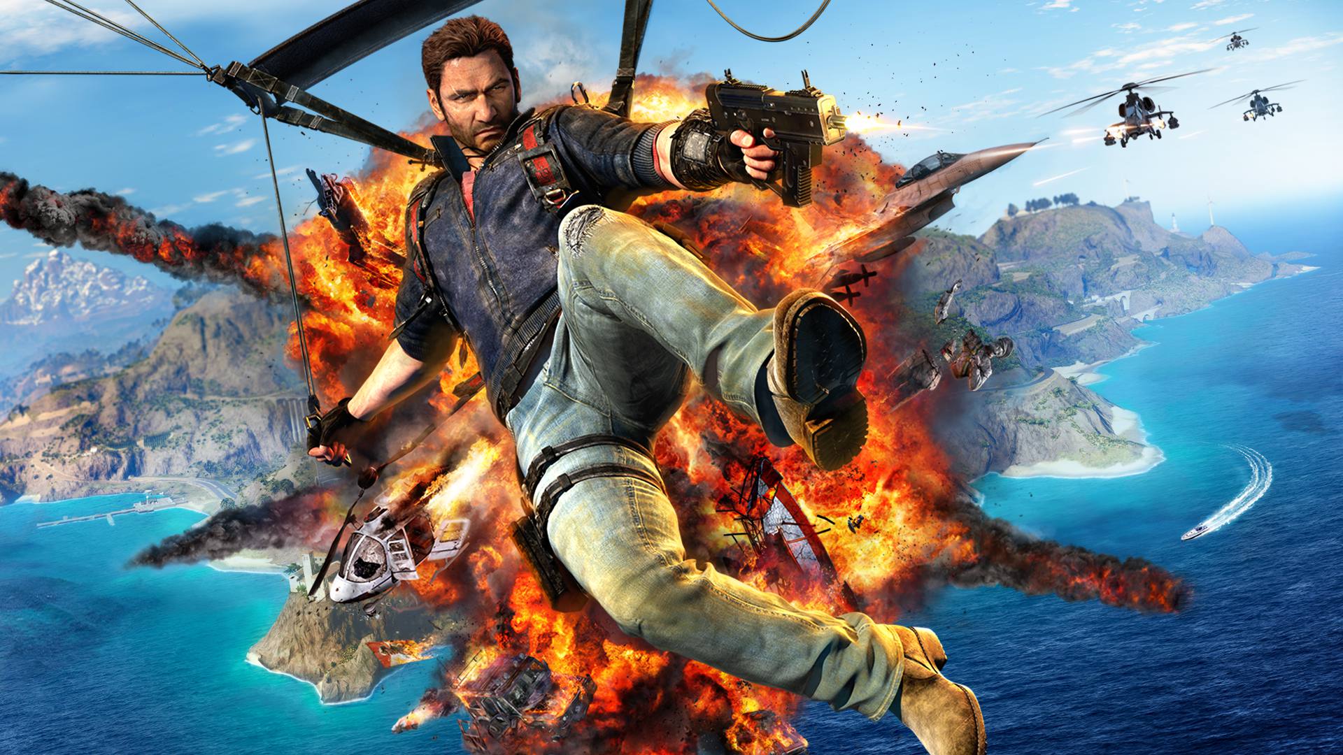 Just Cause 3 Video Games Explosion Rico Rodriguez 1920x1080