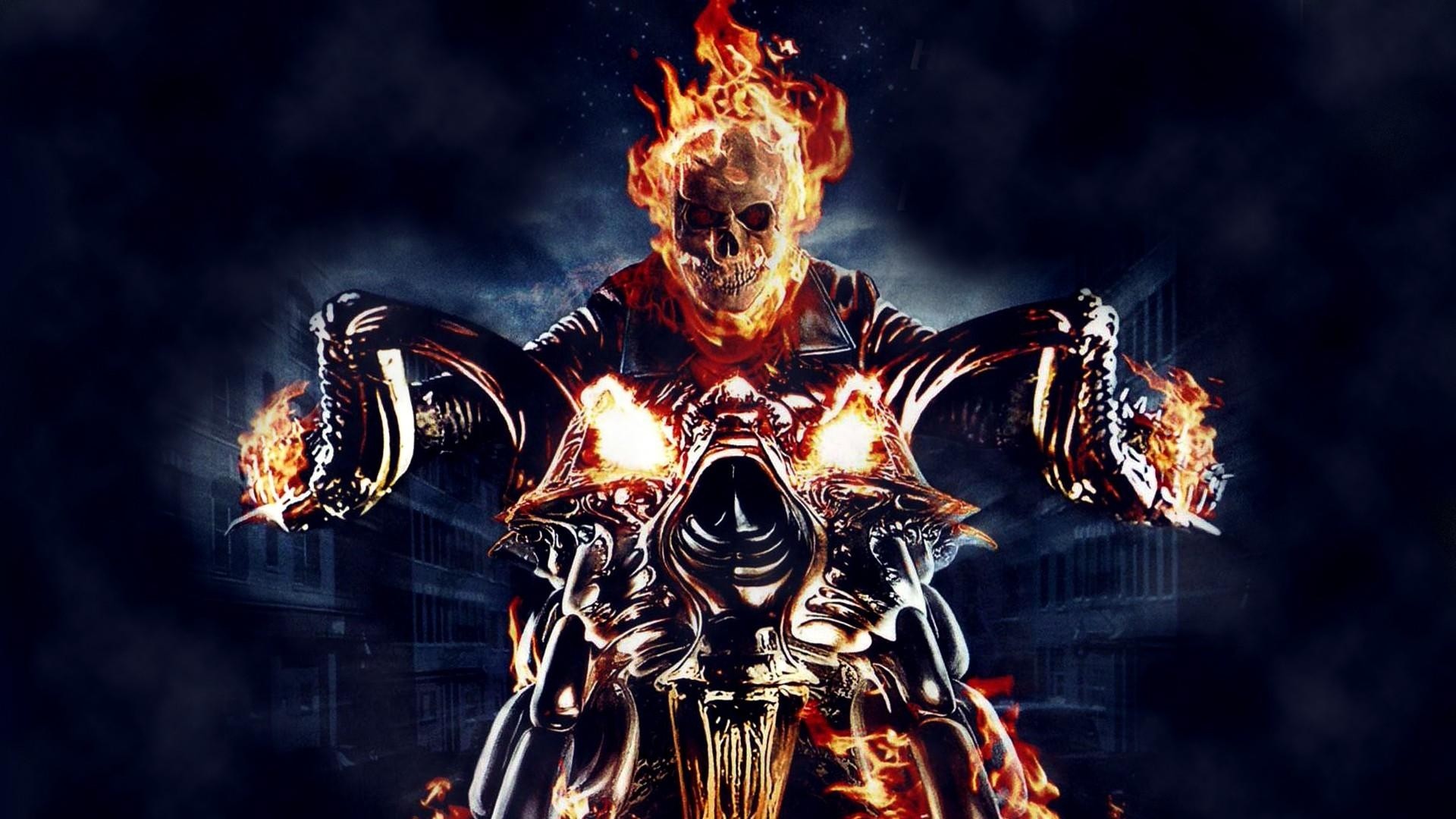 Ghost Rider Skull Fire Motorcycle Comics Graphic Novels 1920x1080