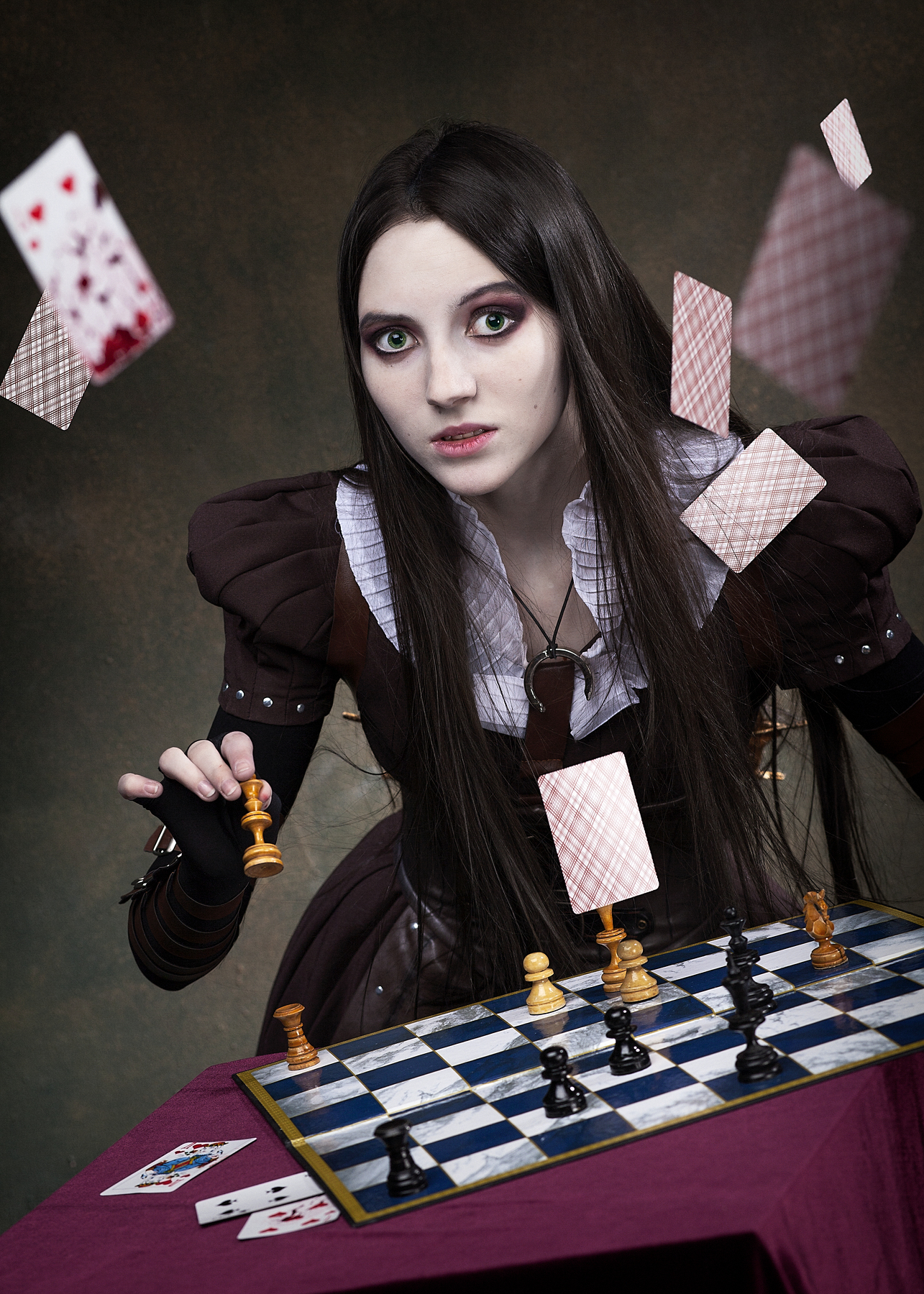 Chess Playing Cards Women Fantasy Girl Alice Through The Looking Glass American McGees Alice Cosplay 1285x1800