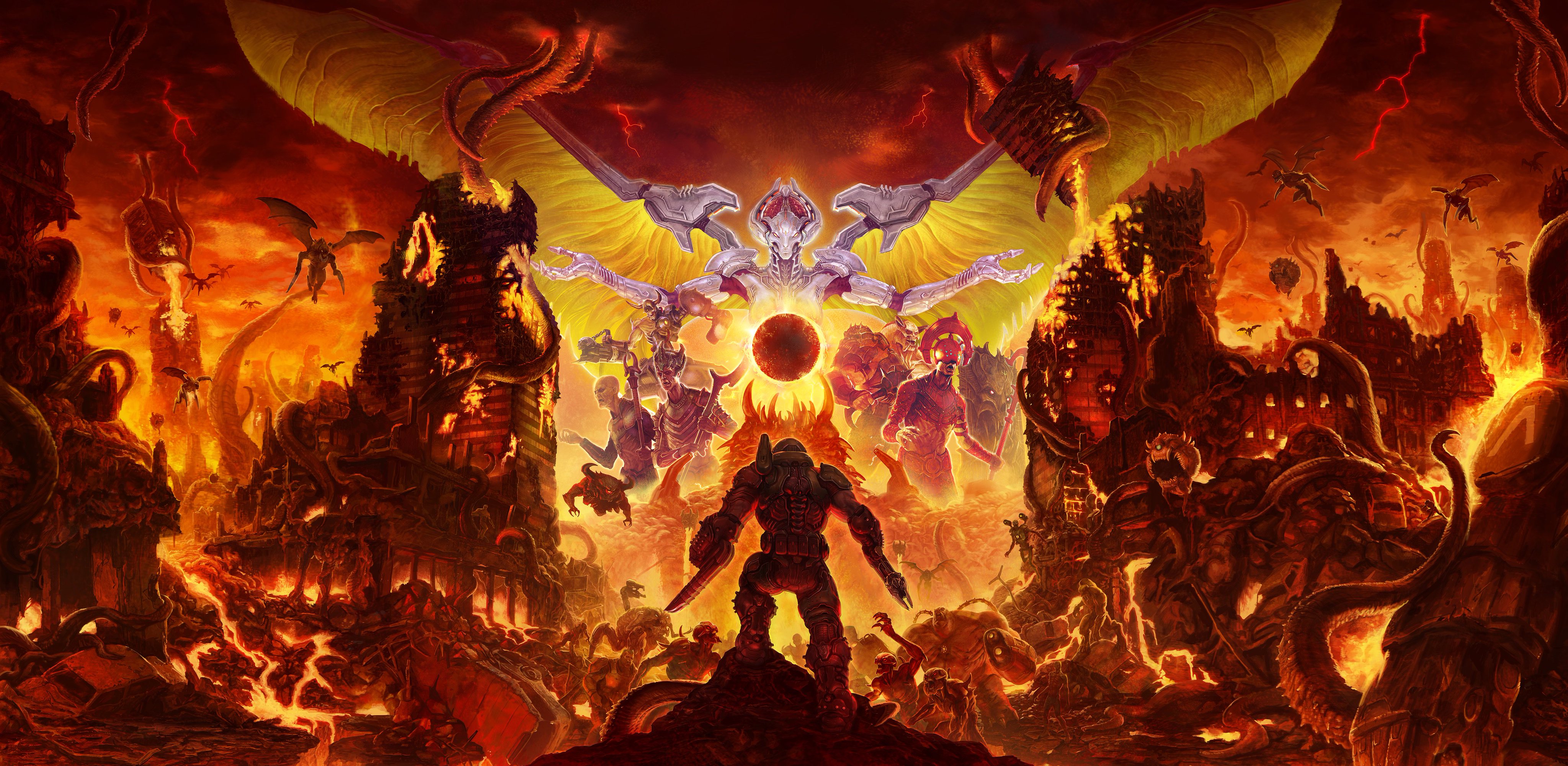 Doom Game DOOM Eternal Doom Slayer Hell 4096x2002
