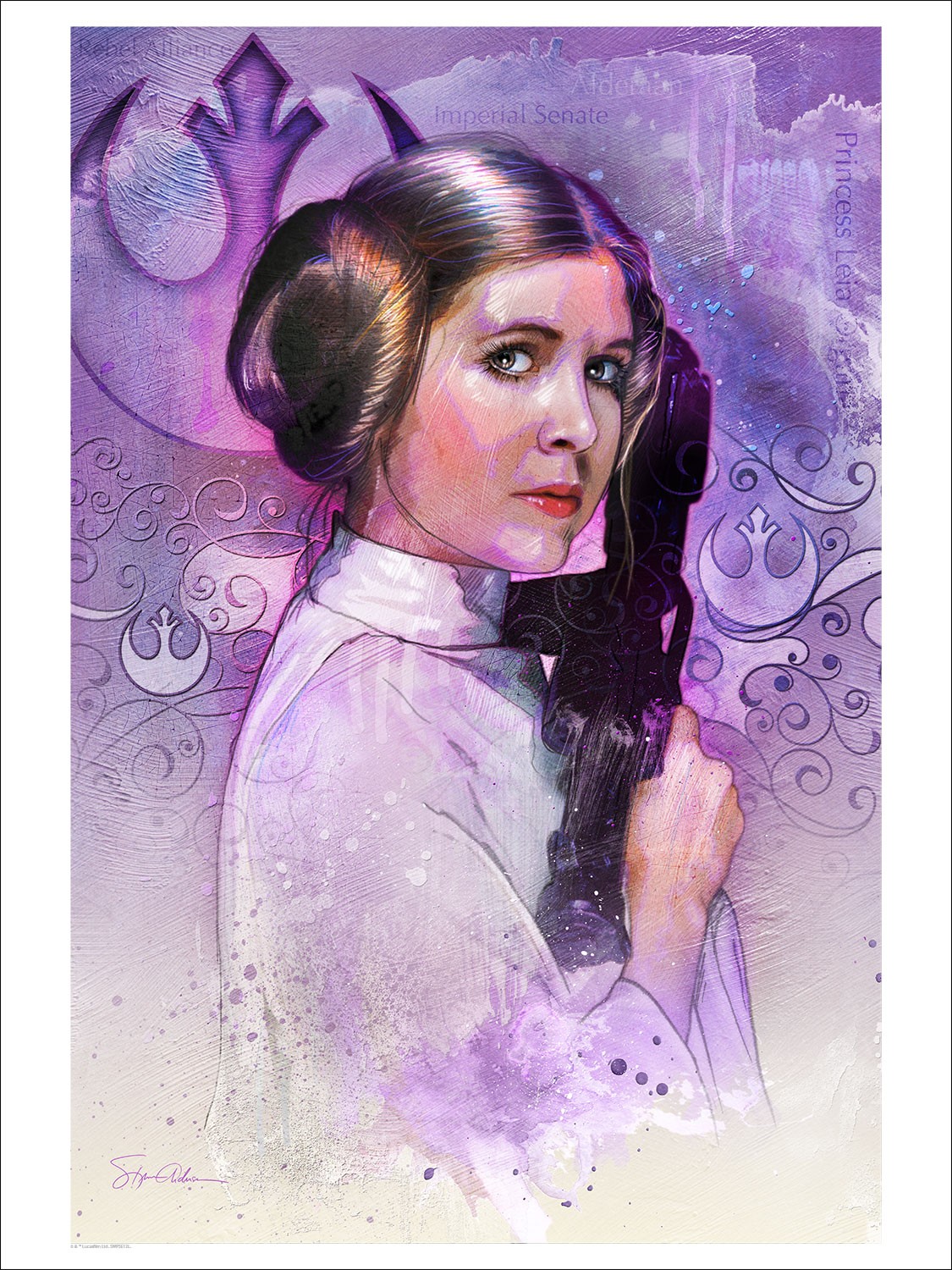Star Wars Join The Alliance Princess Leia Blaster Carrie Fisher Artwork Rebel Alliance 1125x1500