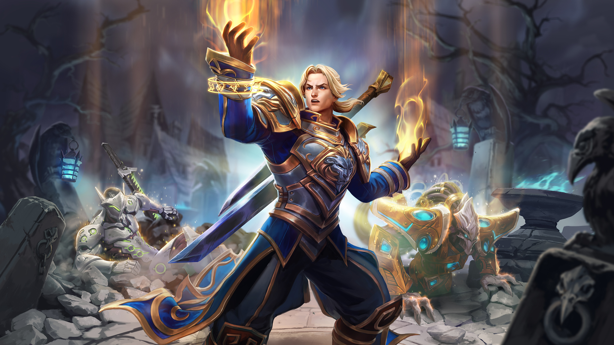 Heroes Of The Storm Video Game Art Blizzard Entertainment Hots Digital Art Anduin Wrynn Tassadar Gen 2560x1440