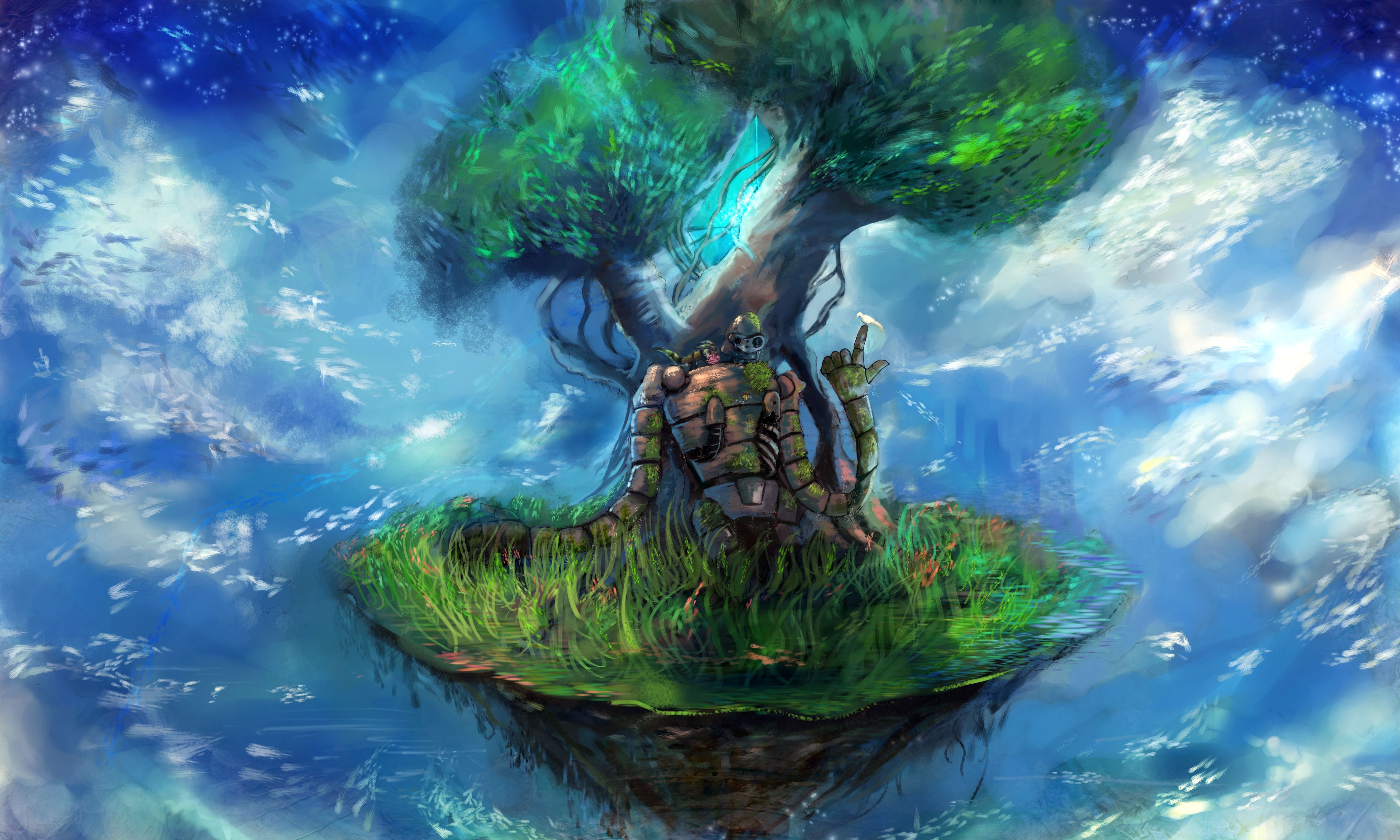 Studio Ghibli Castle In The Sky Anime Fantasy Art Nature Trees 4724x2836