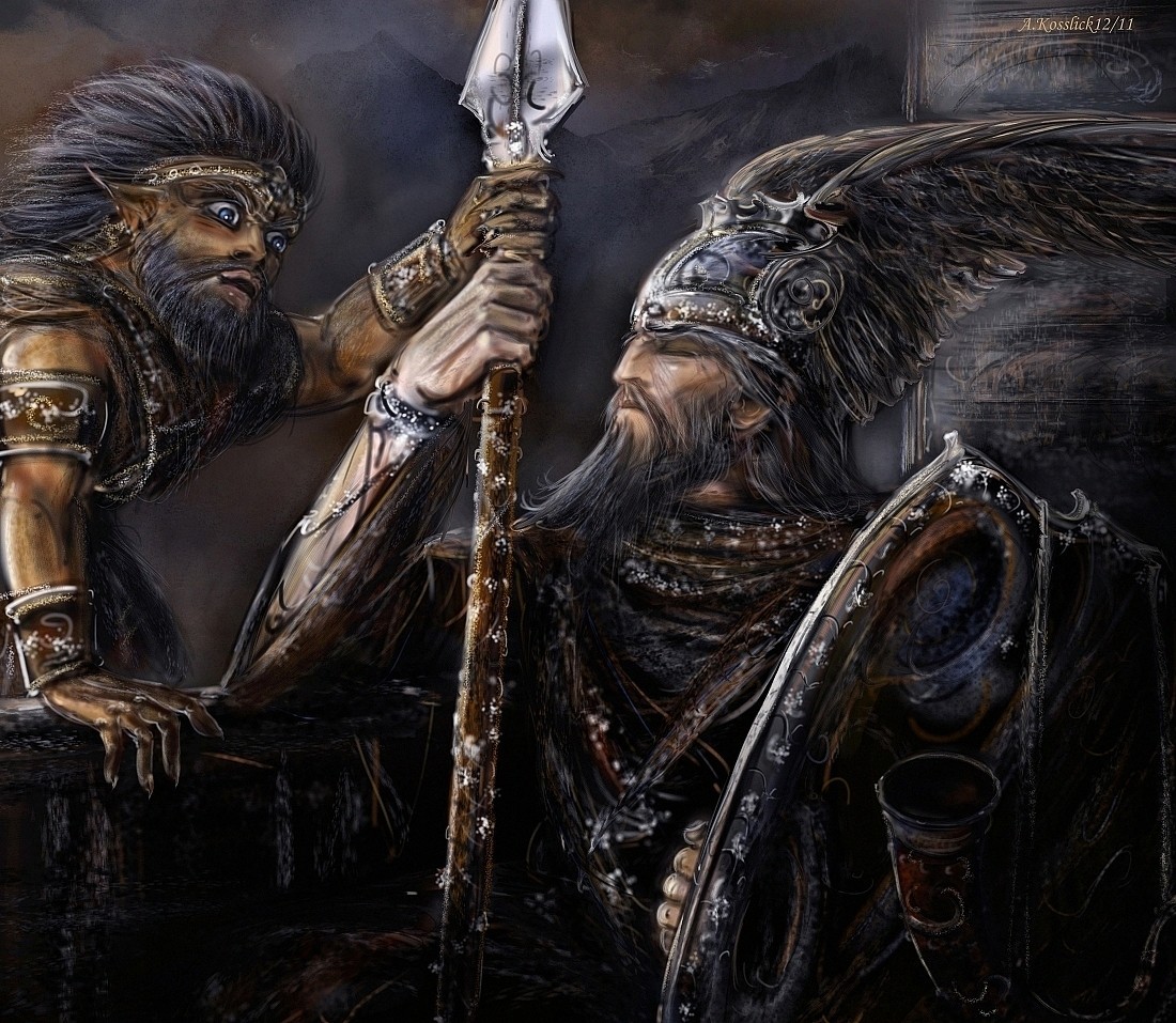 Painting Painting Vikings Mythology Fantasy Art Odin 1100x957