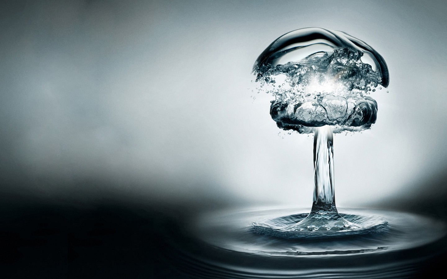 Liquid Water Digital Art Atomic Bomb 1440x900