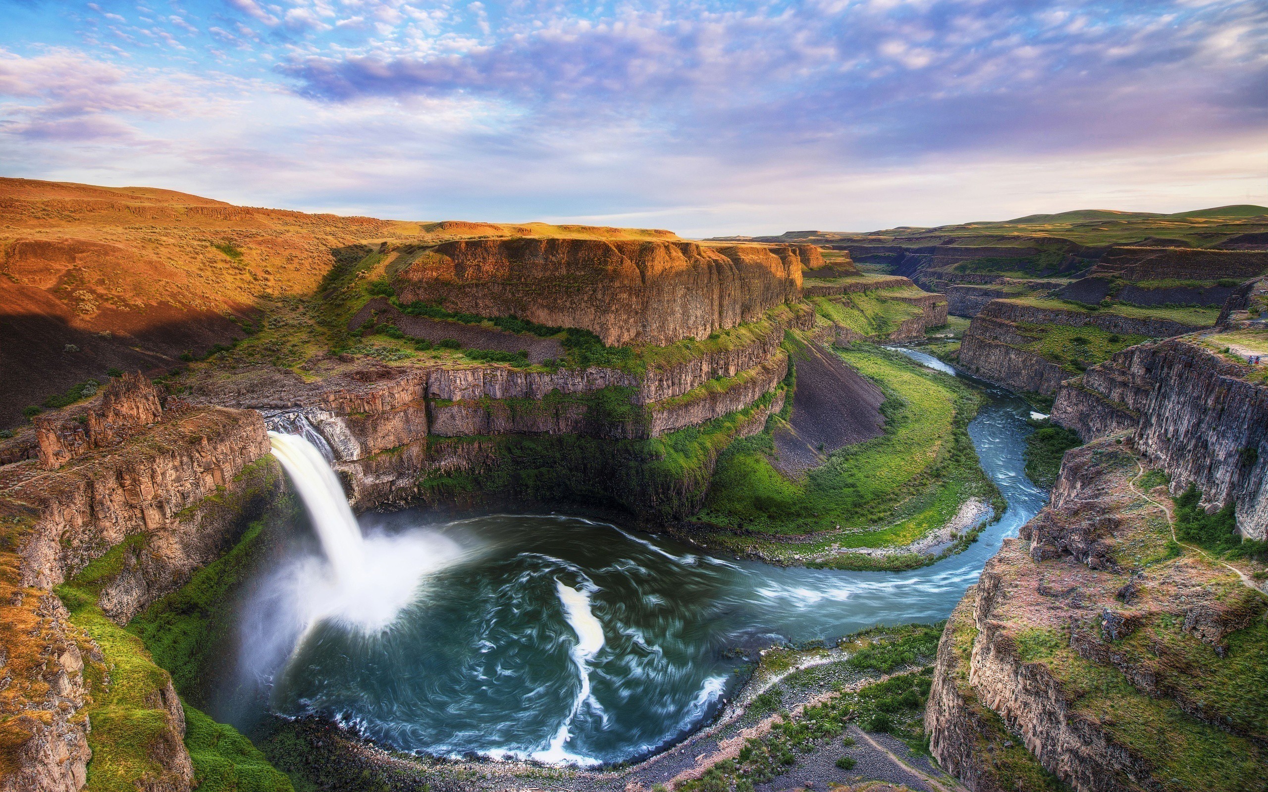 Landscape Waterfall River Rock Palouse Falls 2560x1600