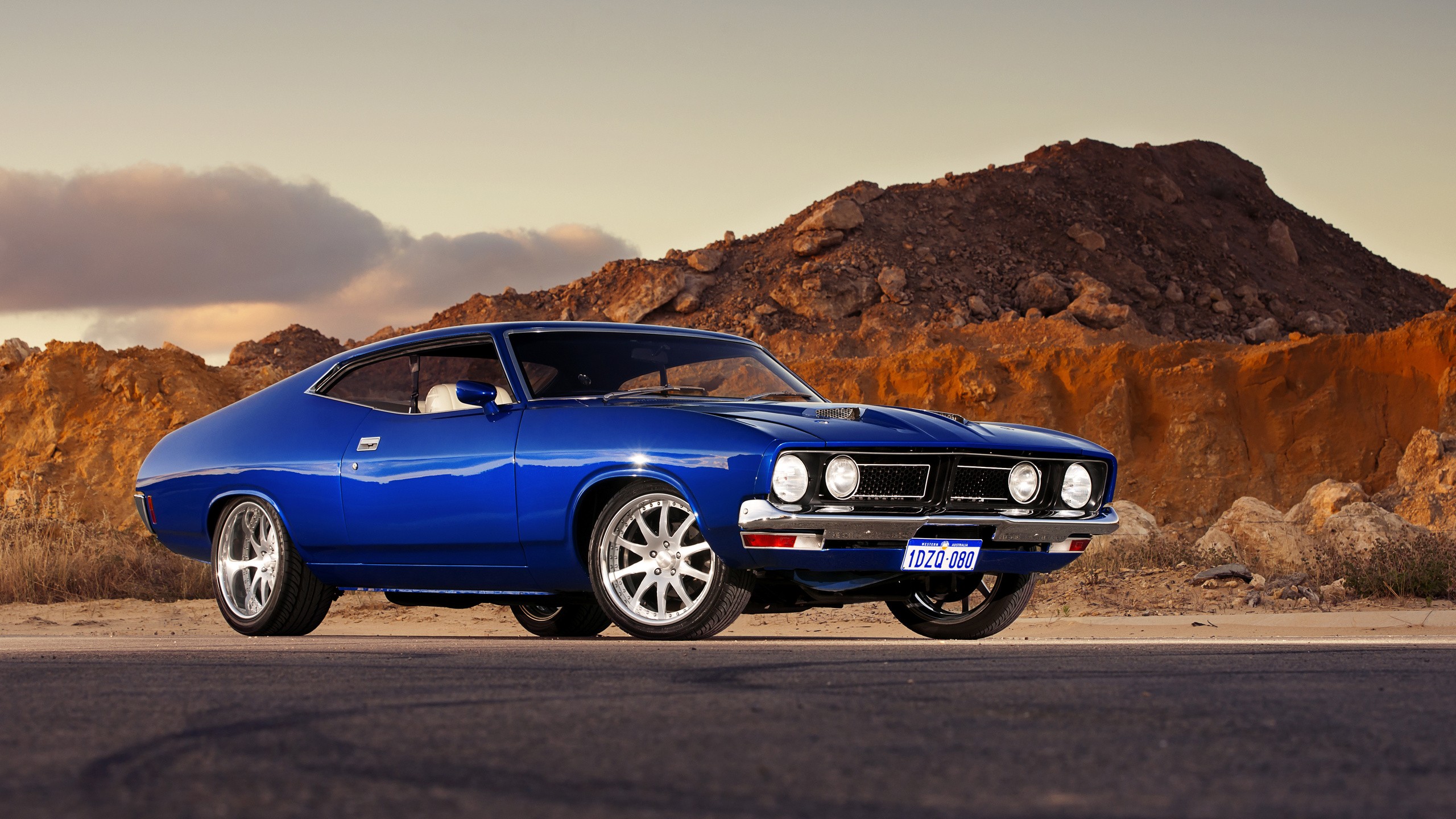 Car Blue Cars Vehicle Ford Coupe XB Coupe Australian Cars Muscle Car 2560x1440