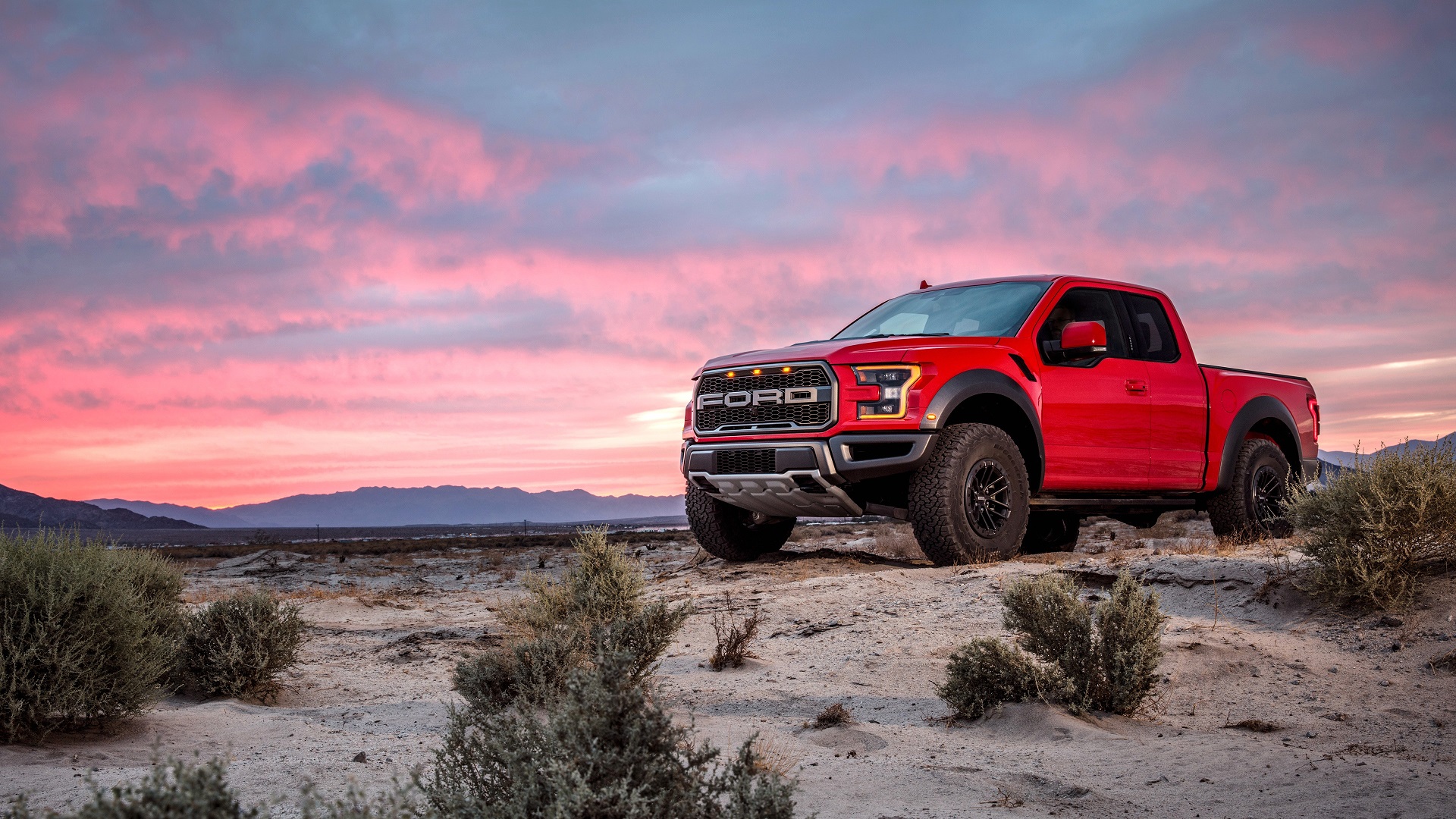 Ford Ford Raptor Ford F 150 Ford F 150 Raptor Car Pick Up Trucks Nature Sunset Red Cars 1920x1080