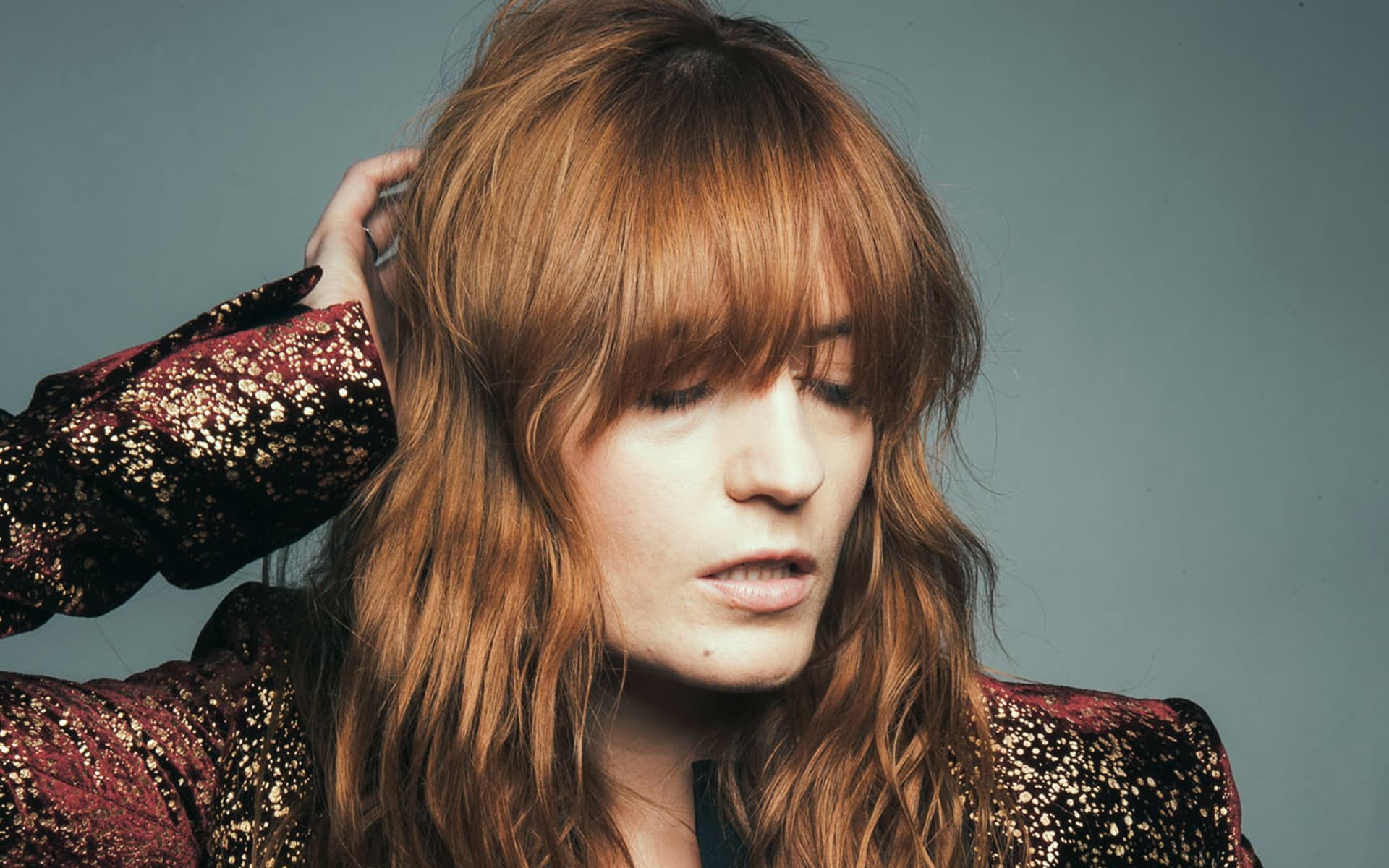 Florence Welch Singer Redhead Face 1920x1200