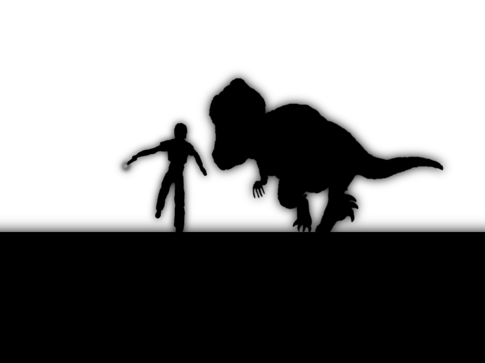 Jurassic Park T Rex Silhouette Monochrome 1600x1200
