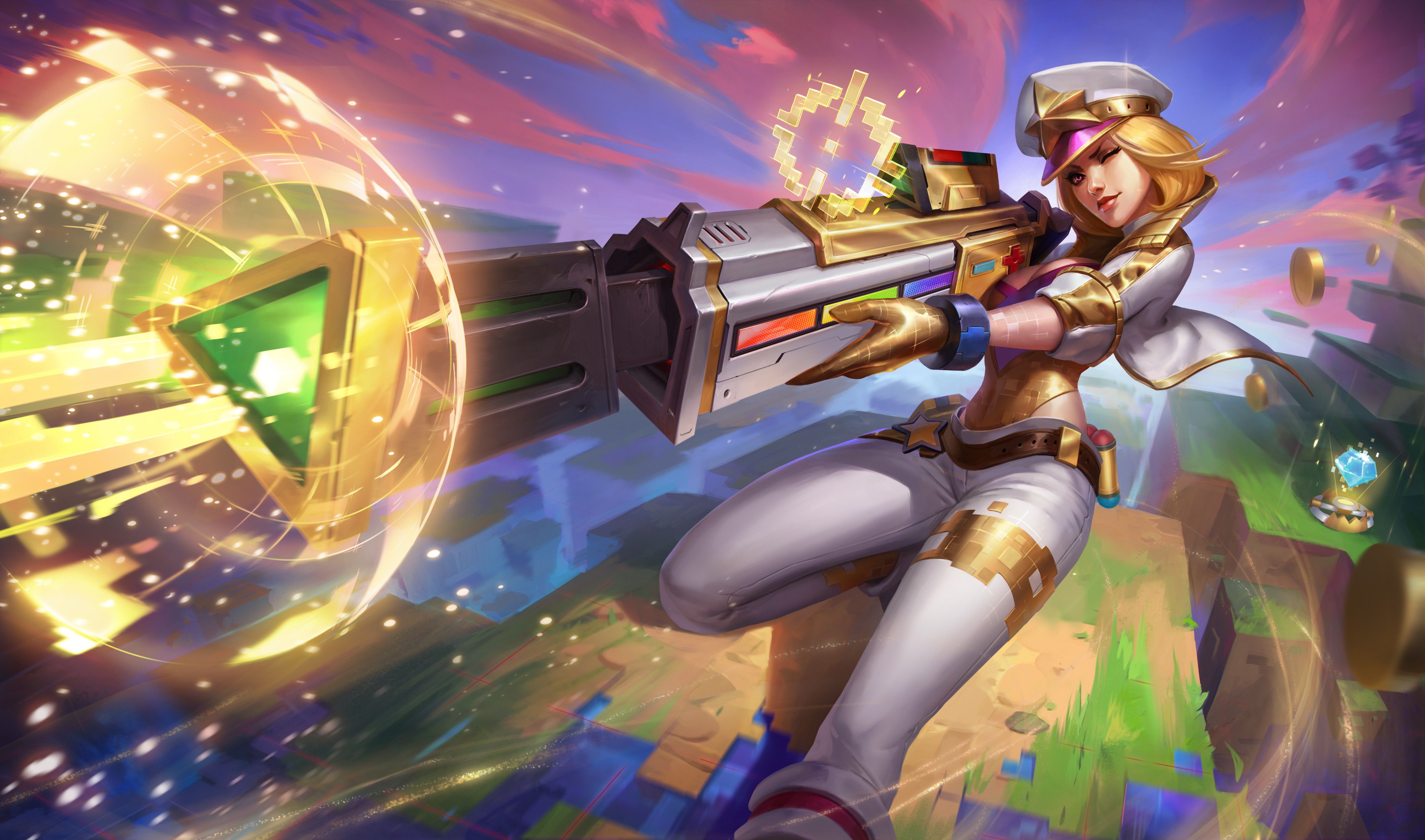 The Prestige Arcade Arcade Machine Caitlyn Caitlyn League Of Legends Gold GameBoy Advance Arcade Ski 4096x2416