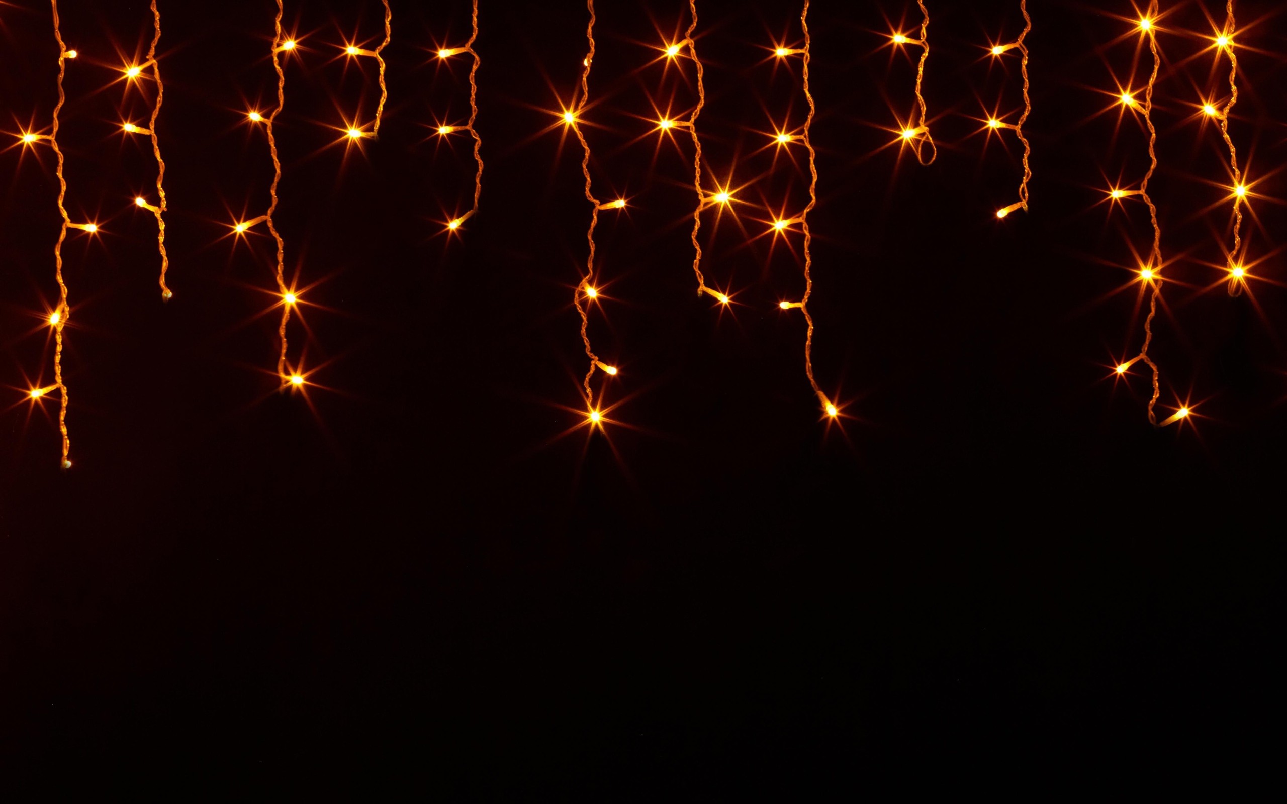 New Year Snow Christmas LEDs 2560x1600