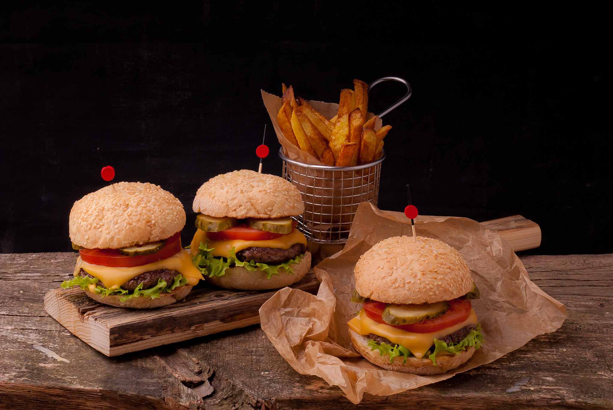 Food Burger Burgers Fries 2048x1369