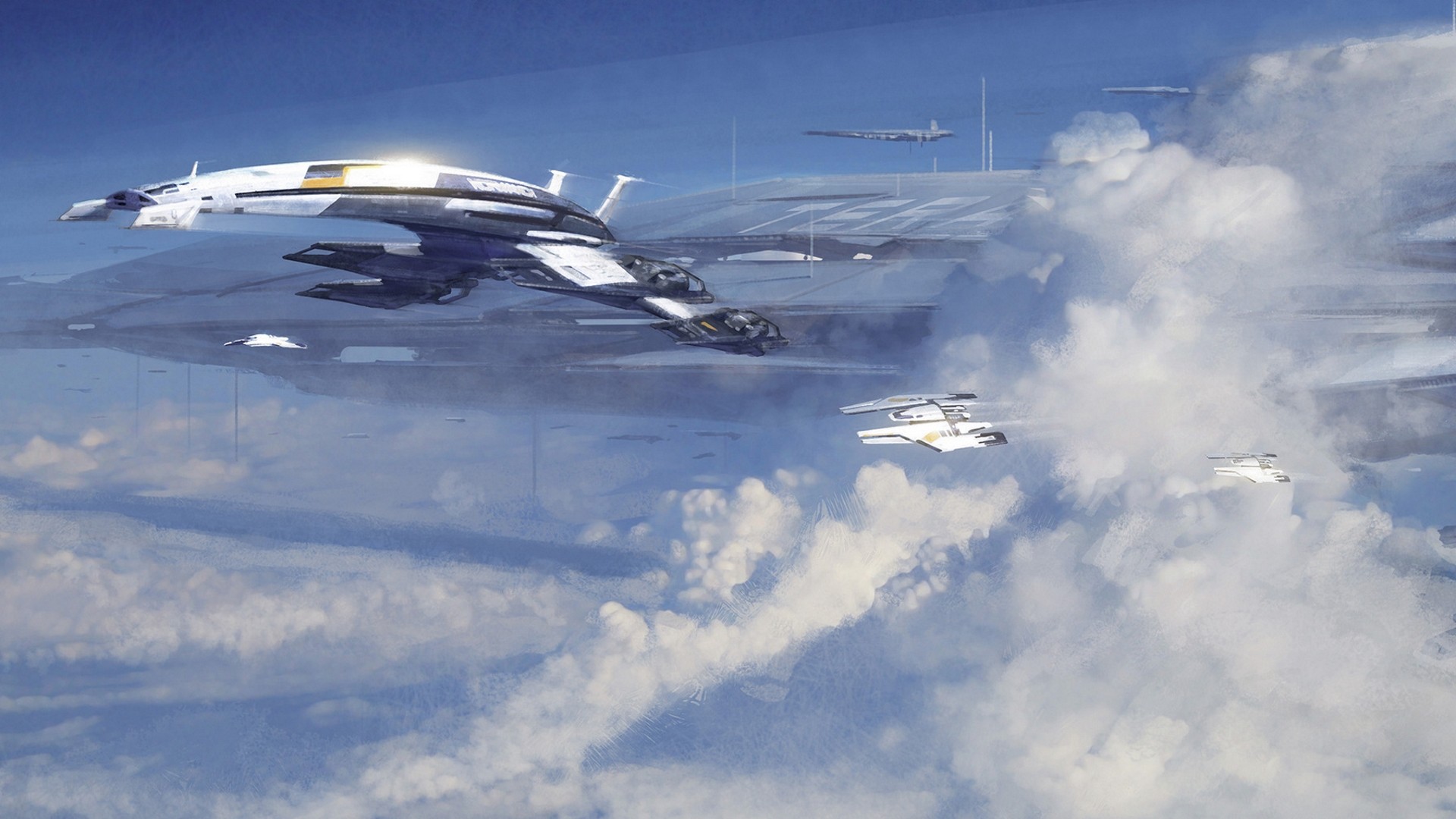 Mass Effect Sky Ship Video Games Normandy SR 2 1920x1080