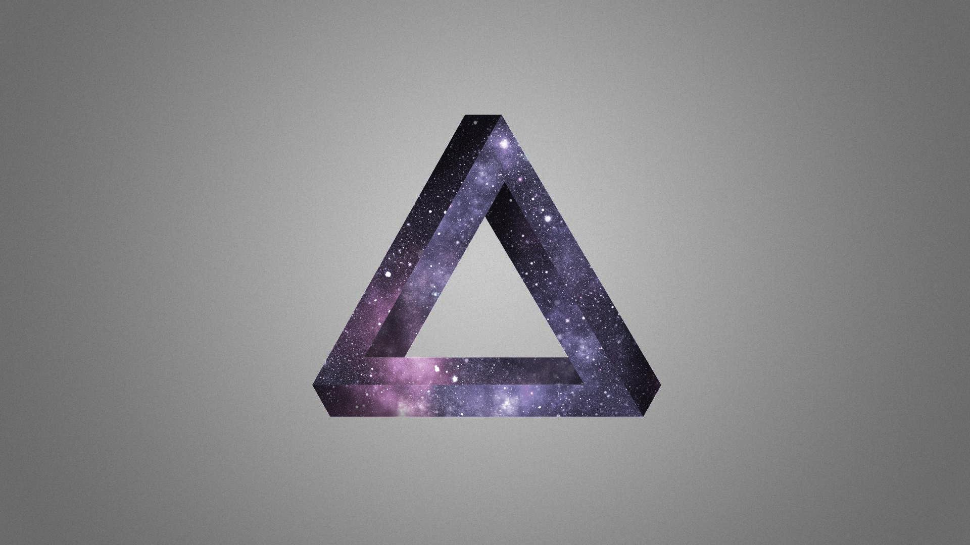 Abstract Triangle Optical Illusion Penrose Triangle Stars 1920x1080