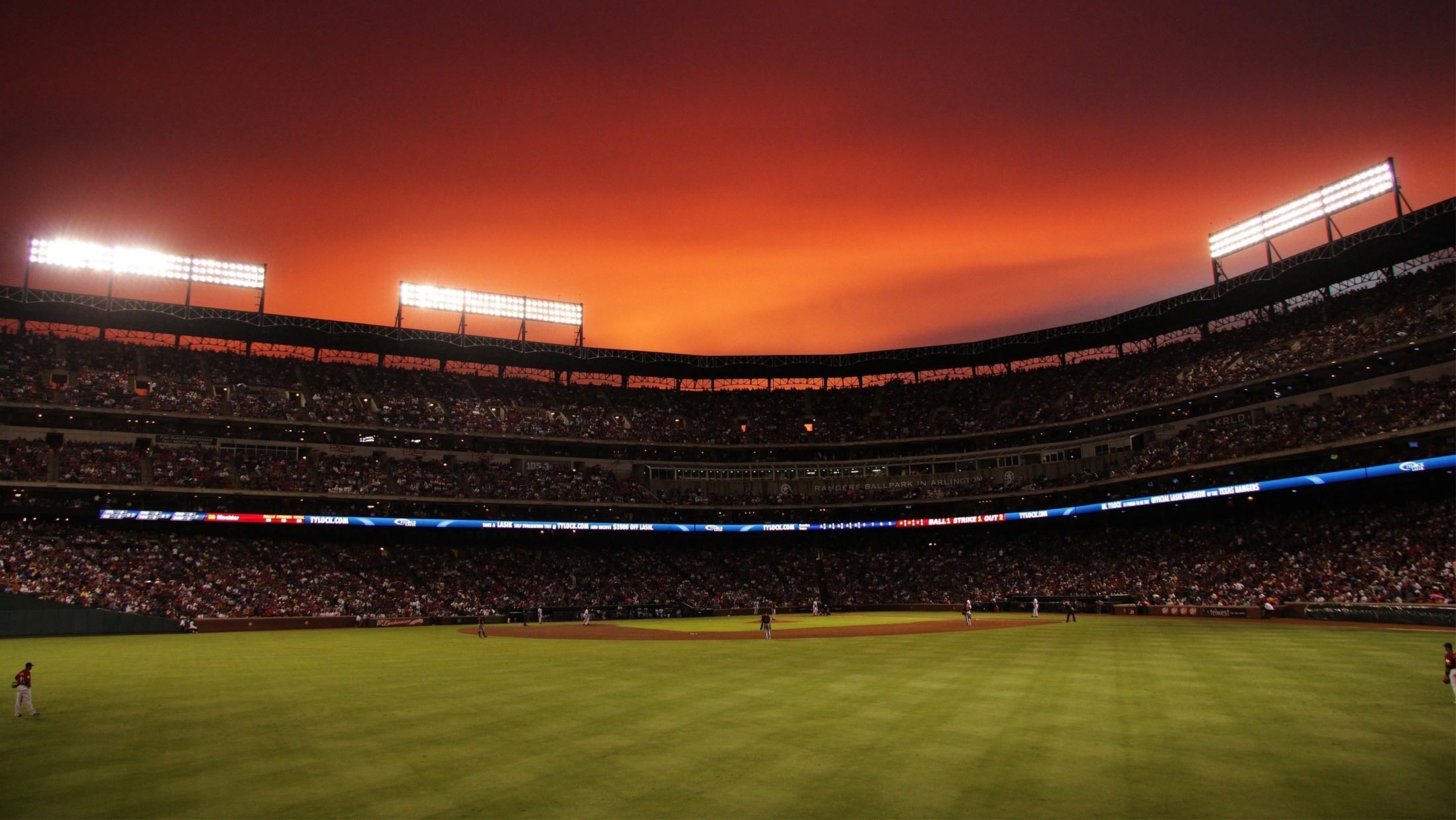 Stadium Baseball Sunset TexasRangers Arlington Texas 2200x1238