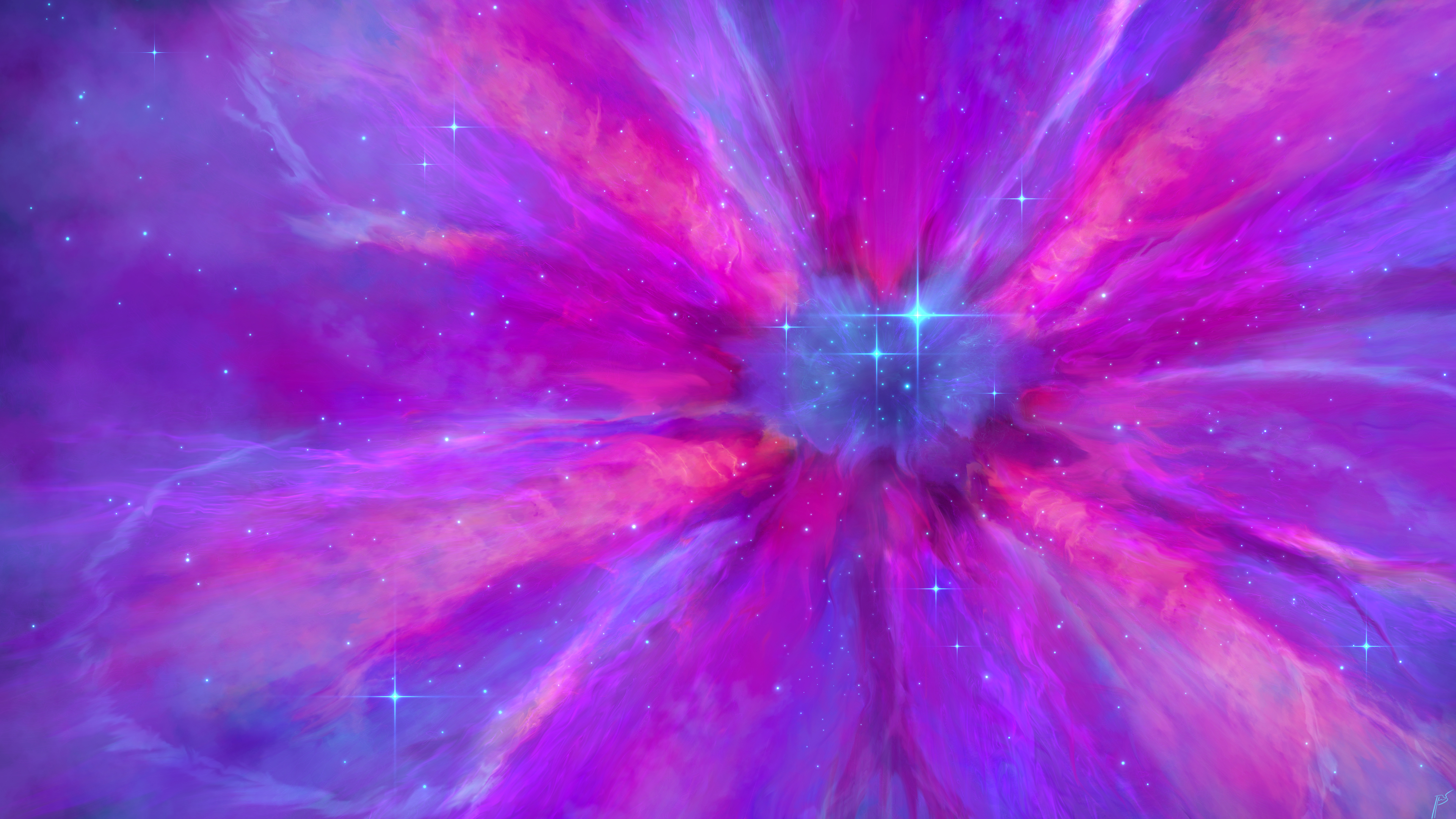 JoeyJazz Space Art Supernova Flowers Pink 3840x2160