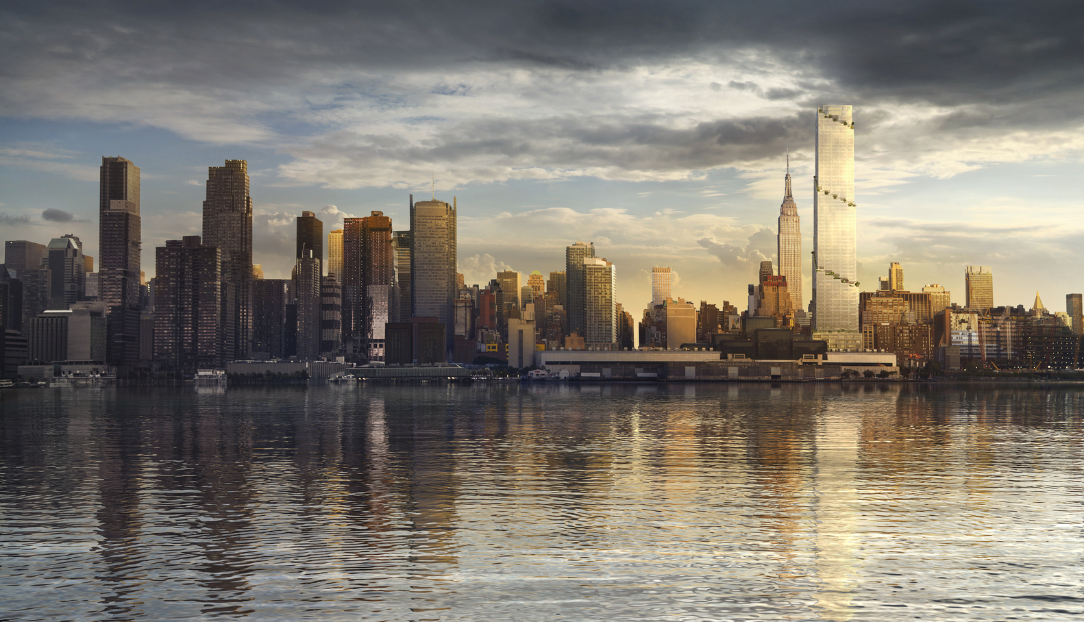 Manhattan City New York City Render Hudson River Skyscraper 1582x908