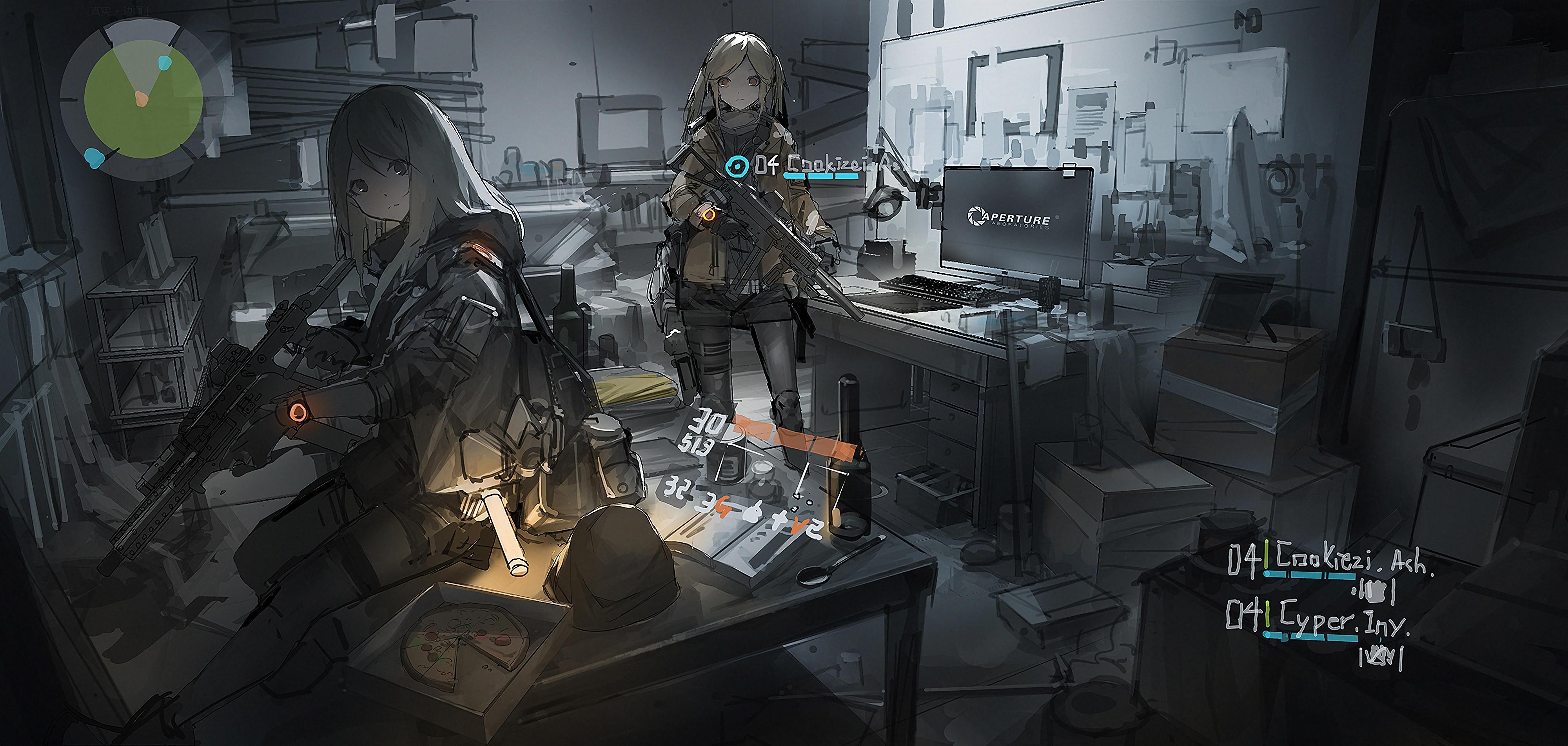 Anime Anime Girls Tom Clancys The Division Aperture Laboratories 4000x1902