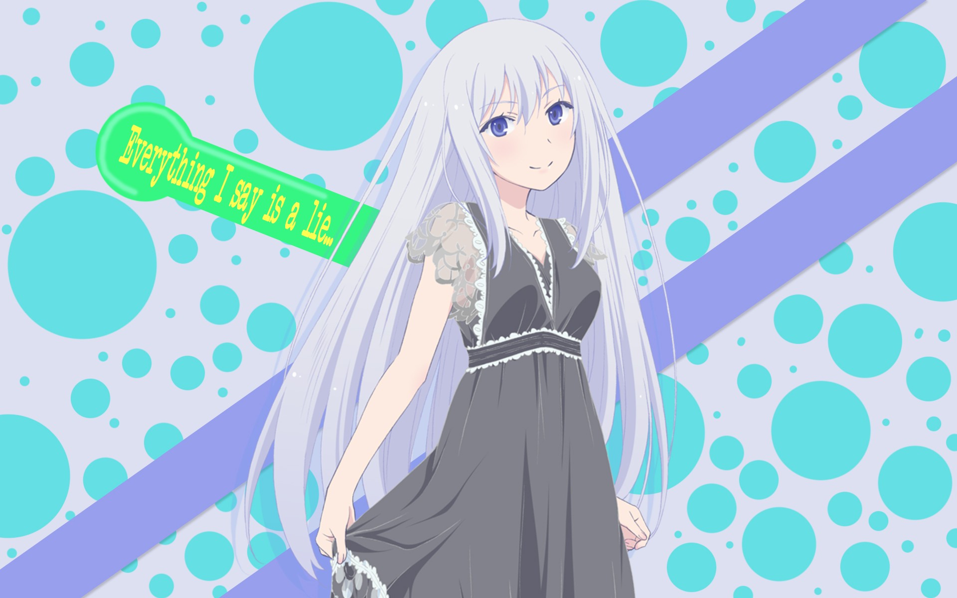 Ore No Kanojo To Osananajimi Ga Shuraba Sugiru Anime Girls Anime Purple Eyes Long Hair Dress Cyan 1920x1200