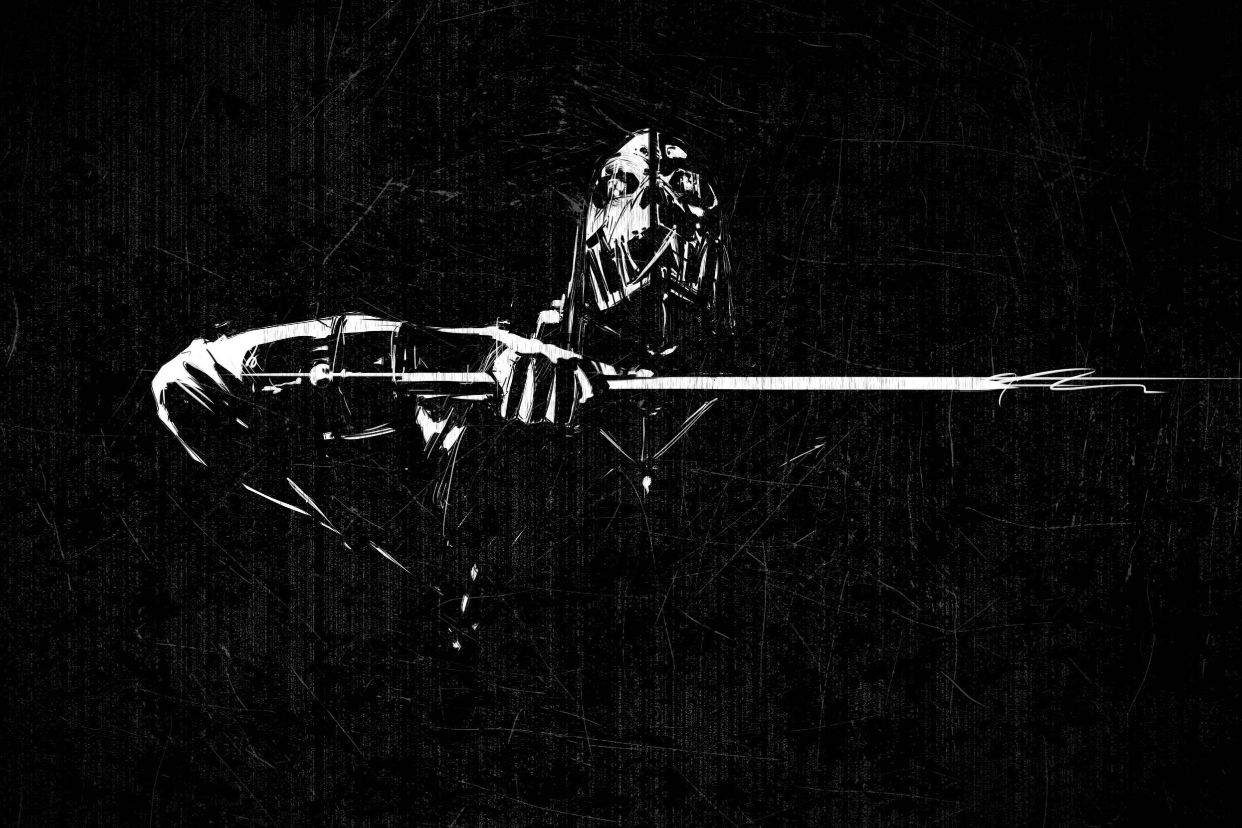 Grunge Monochrome Artwork Dishonored Corvo Attano 2490x1660
