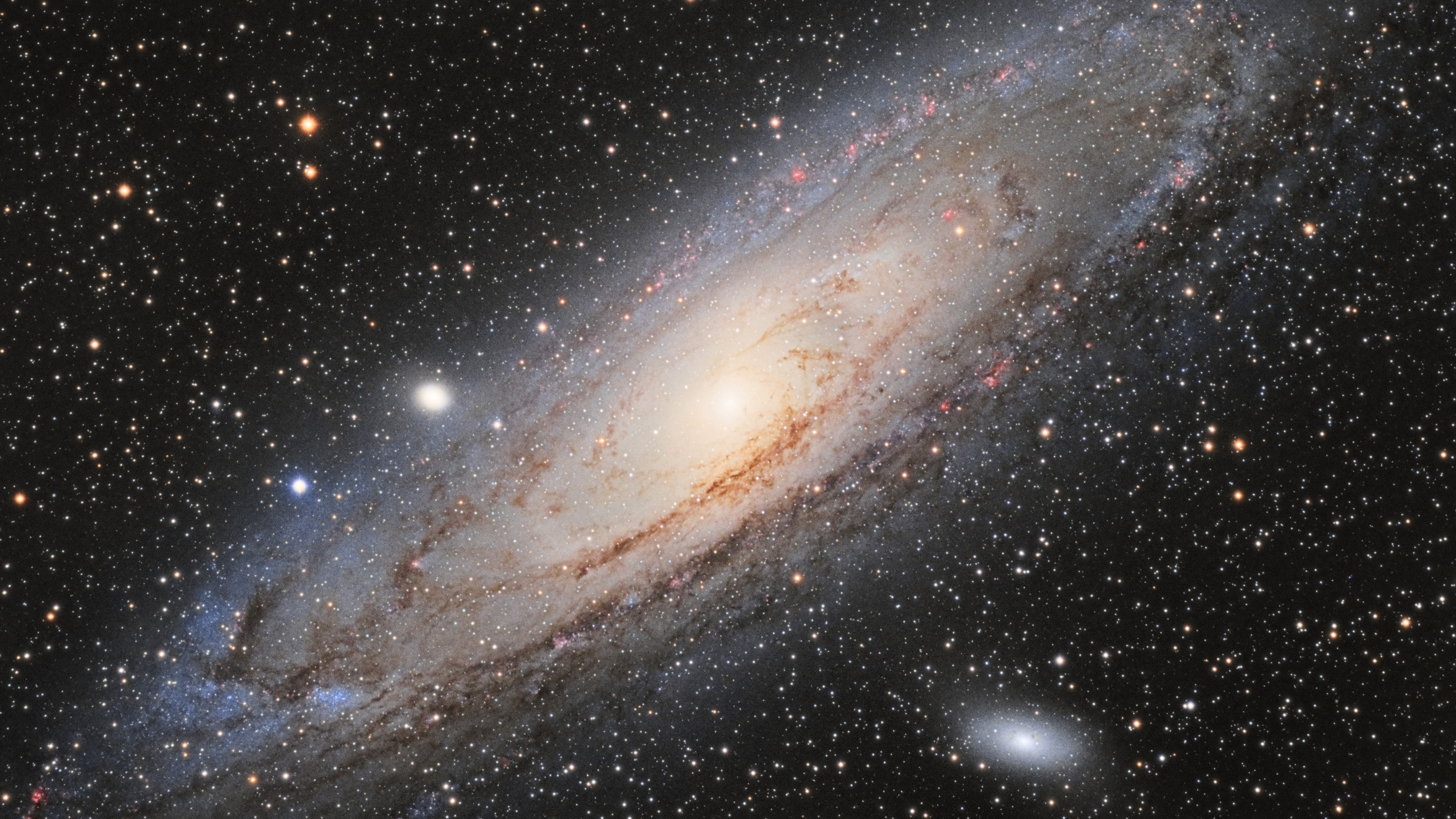 Space Galaxy Spiral Galaxy Planet Universe Messier 31 3840x2160