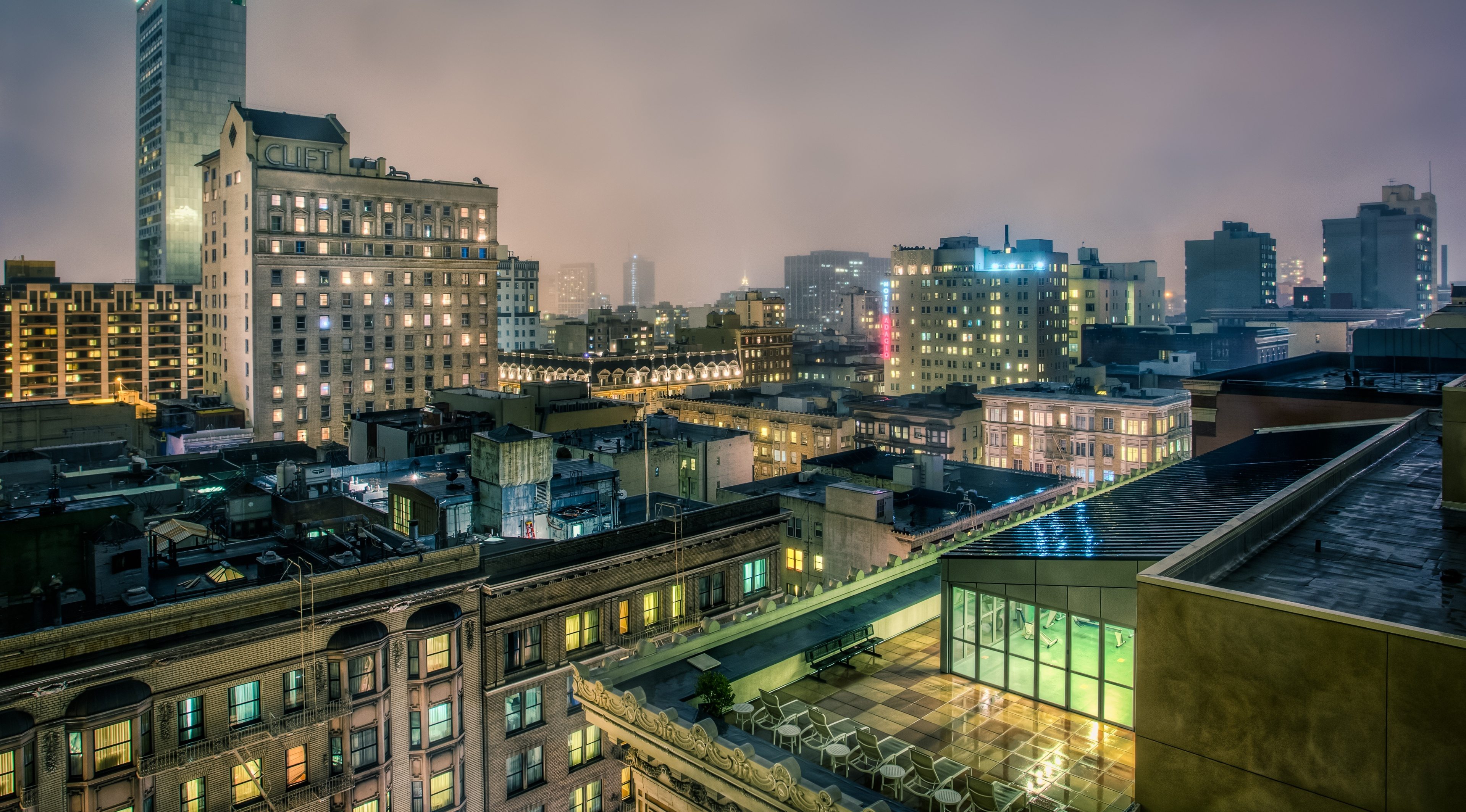 Rooftop City Cityscape San Francisco Night Wallpaper - Resolution:3840x2128  - ID:240874 