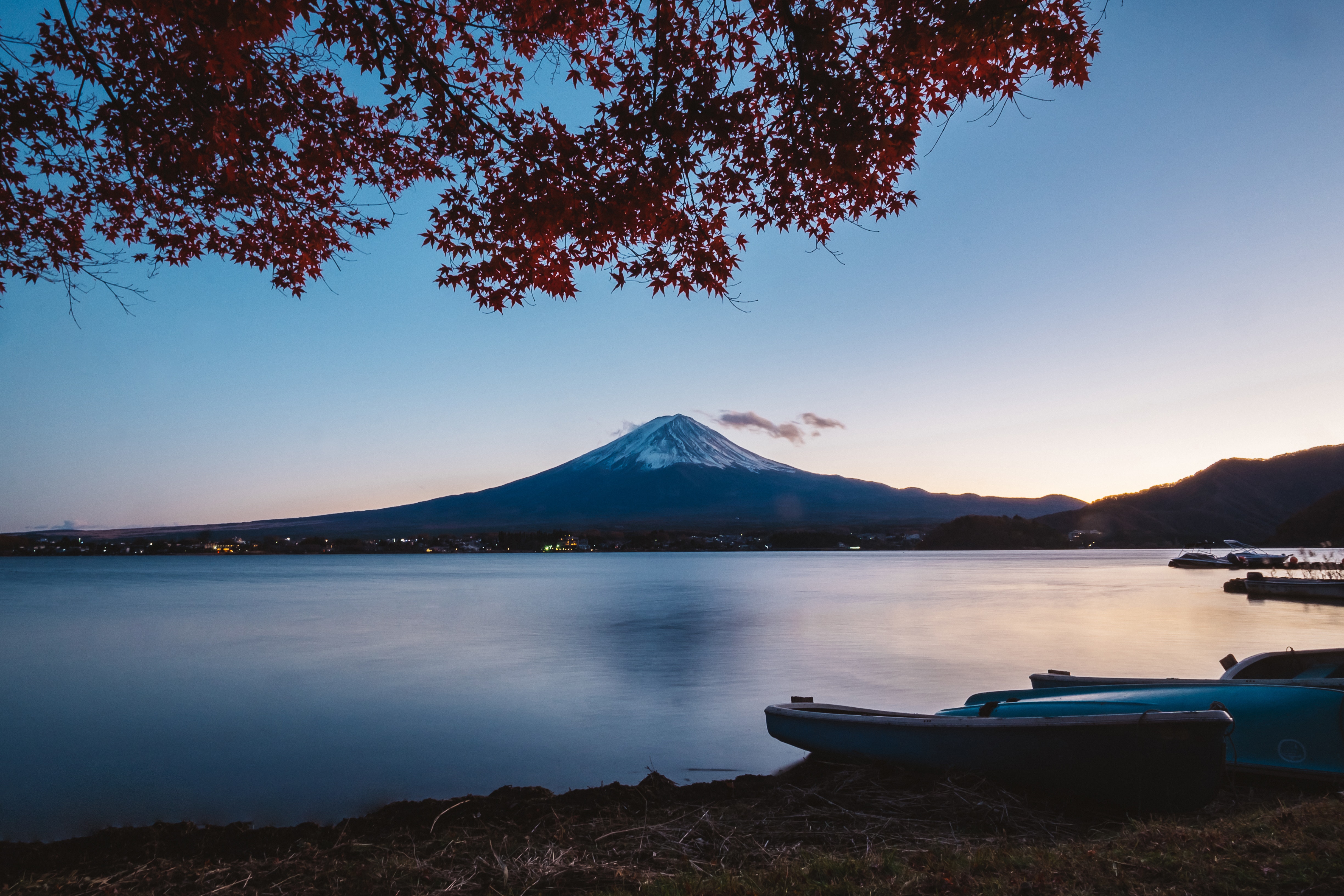 Nature Landscape Mountains Snow Mount Fuji Lake Stratovolcano Snowy Mountain Japan 4896x3264