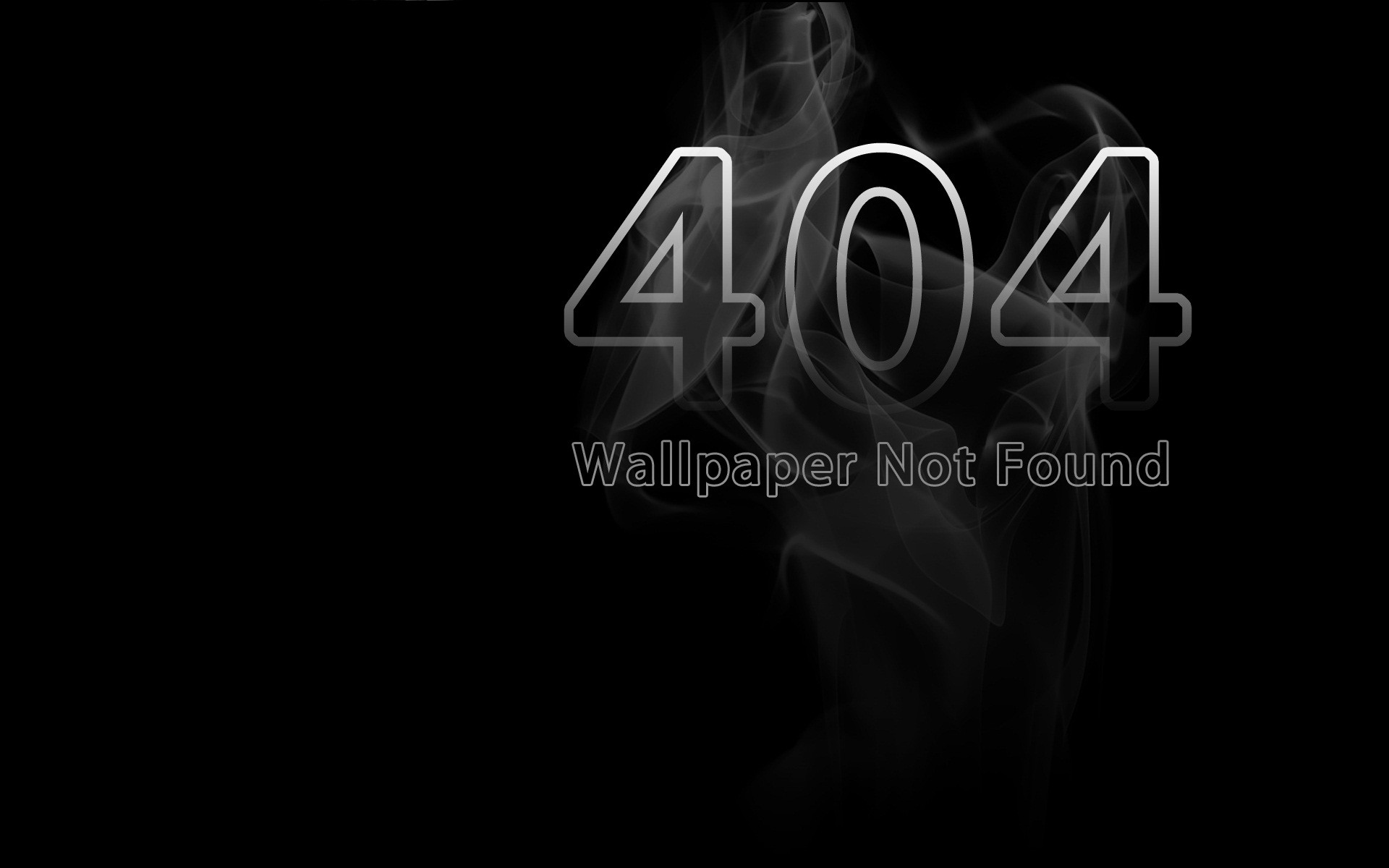 404 Not Found Smoke Typography Minimalism Black Background 1920x1200