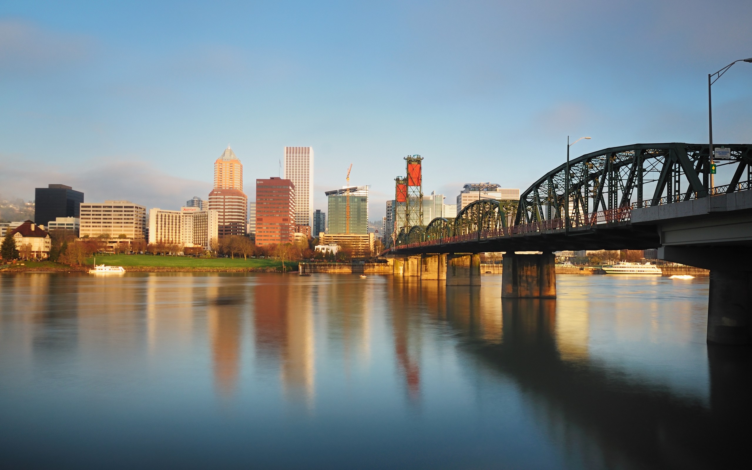 Portland USA Bridge River City Cityscape 2560x1600