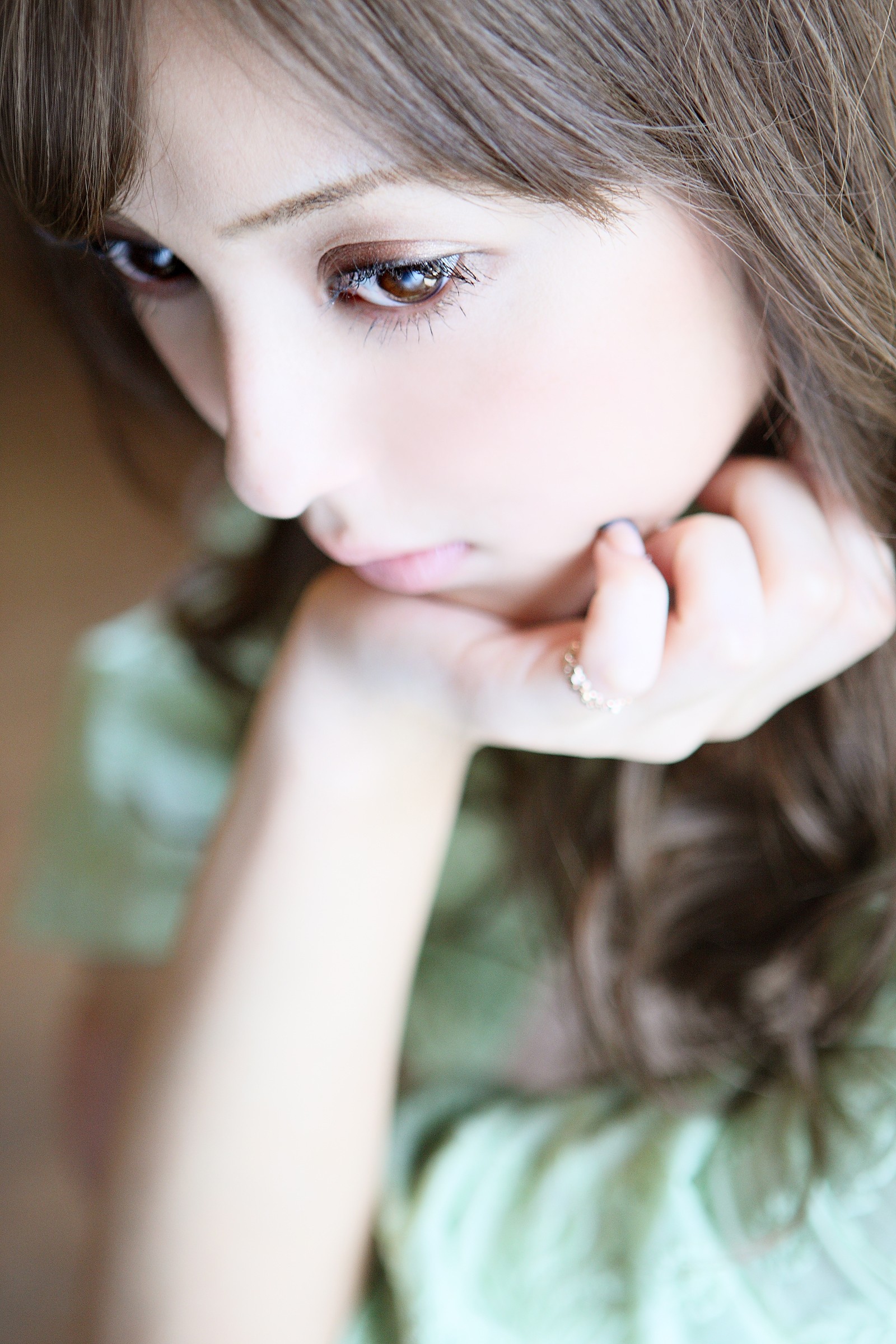 Sasaki Nozomi Model Asian Closeup Brown Eyes Japanese Women 1600x2400
