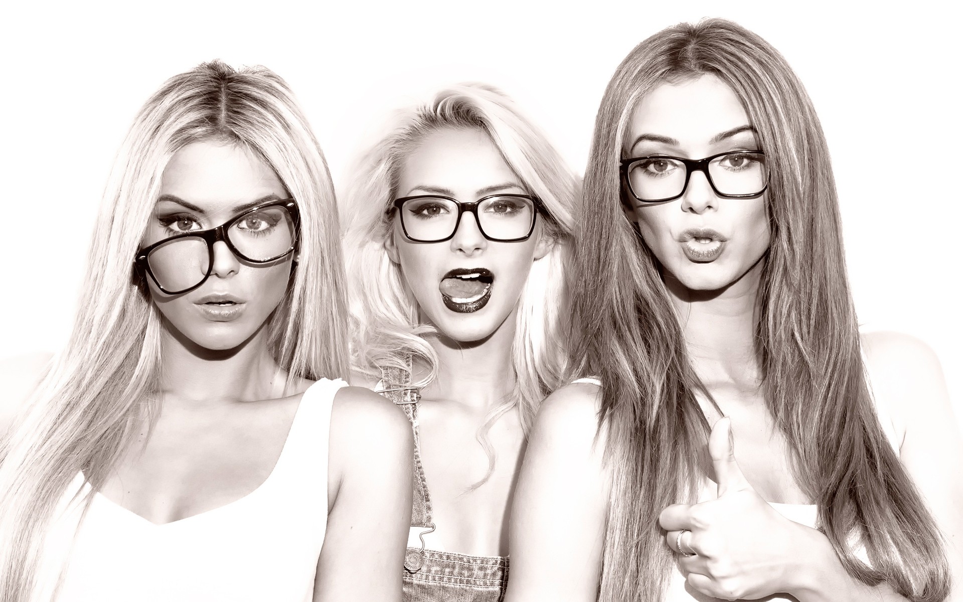 Women Model Blonde Long Hair Women With Glasses Glasses Denise Retegan Diana Retegan Daniela Retegan 1920x1200