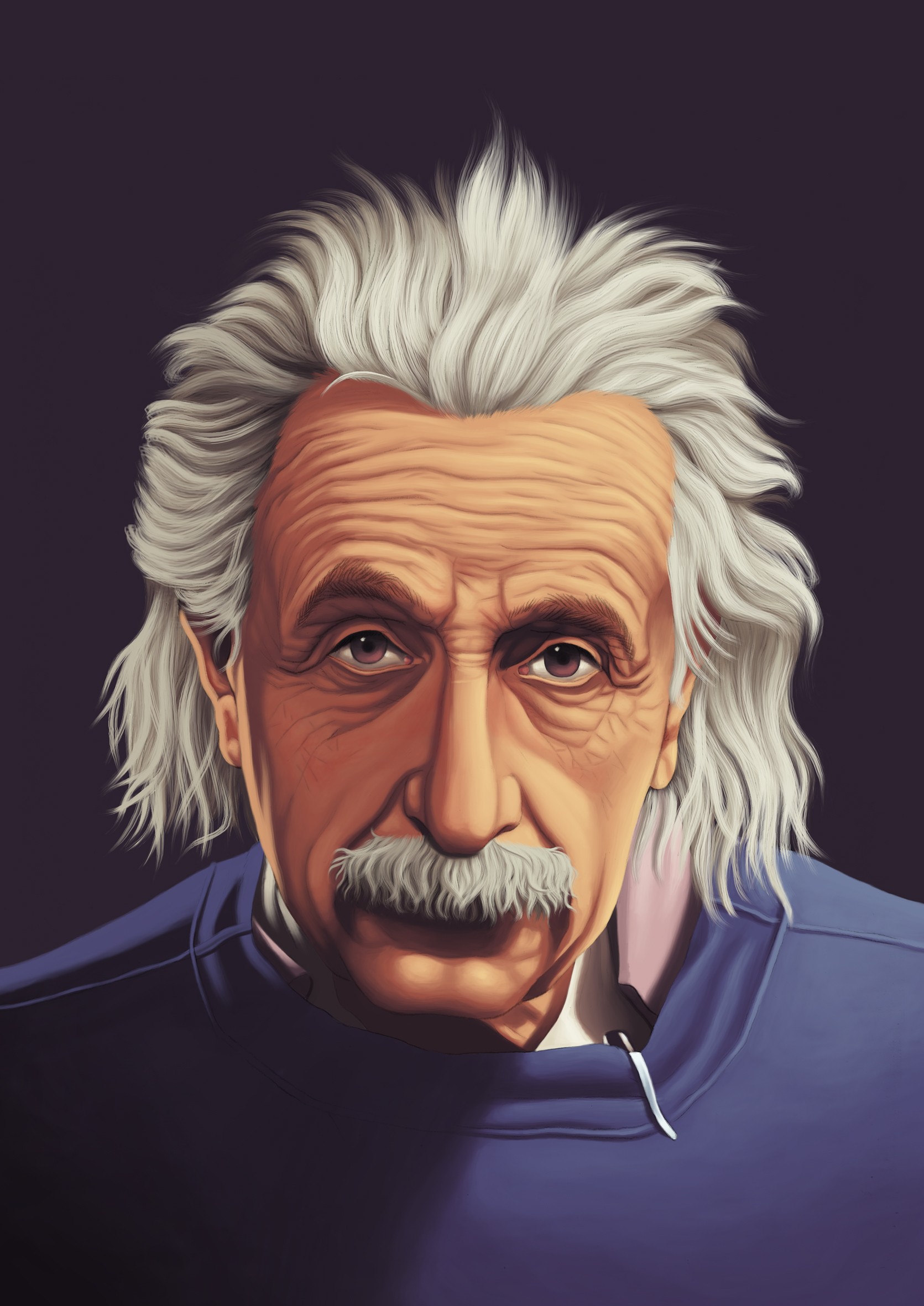 Albert Einstein Soft Shading Artwork Men Portrait Celebrity 1671x2362