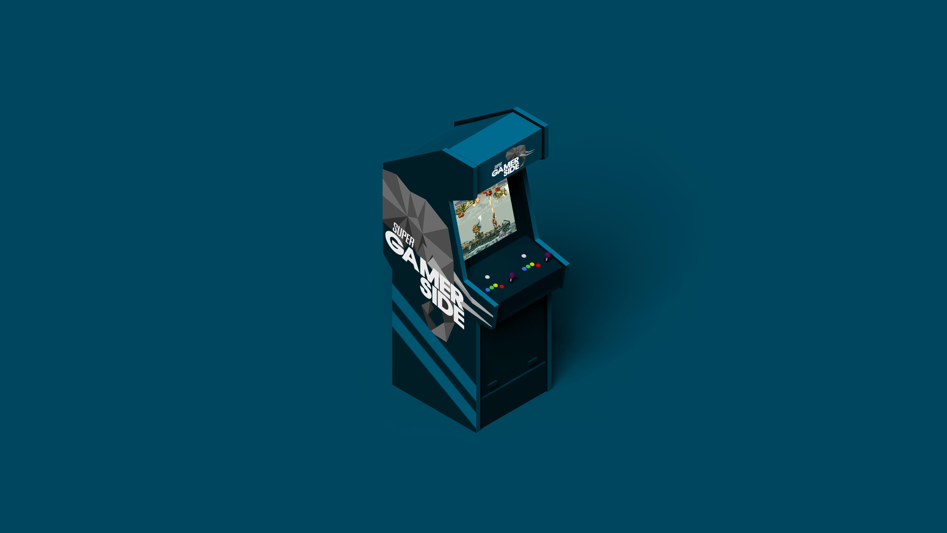 Gamerside Podcast Arcade Cabinet Video Games Low Poly 3840x2160