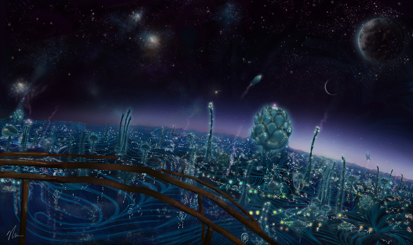 Alien Artwork Cityscape Cosmic Drawing Landscape Night Painting Photoshop Sci Fi Organic Space Unive 1348x800